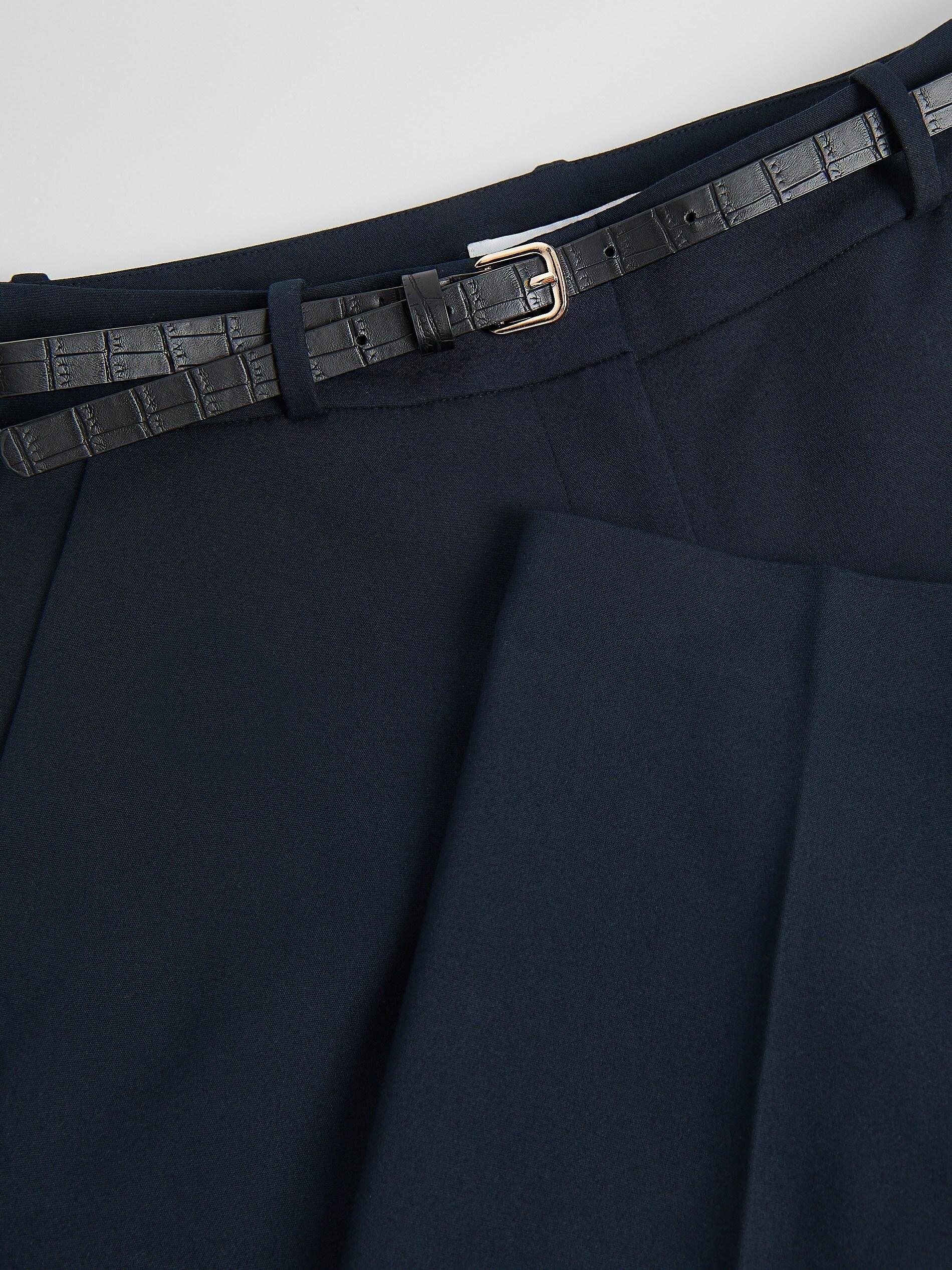 Navy Cigarette pants with belt, Navy, large image number 1