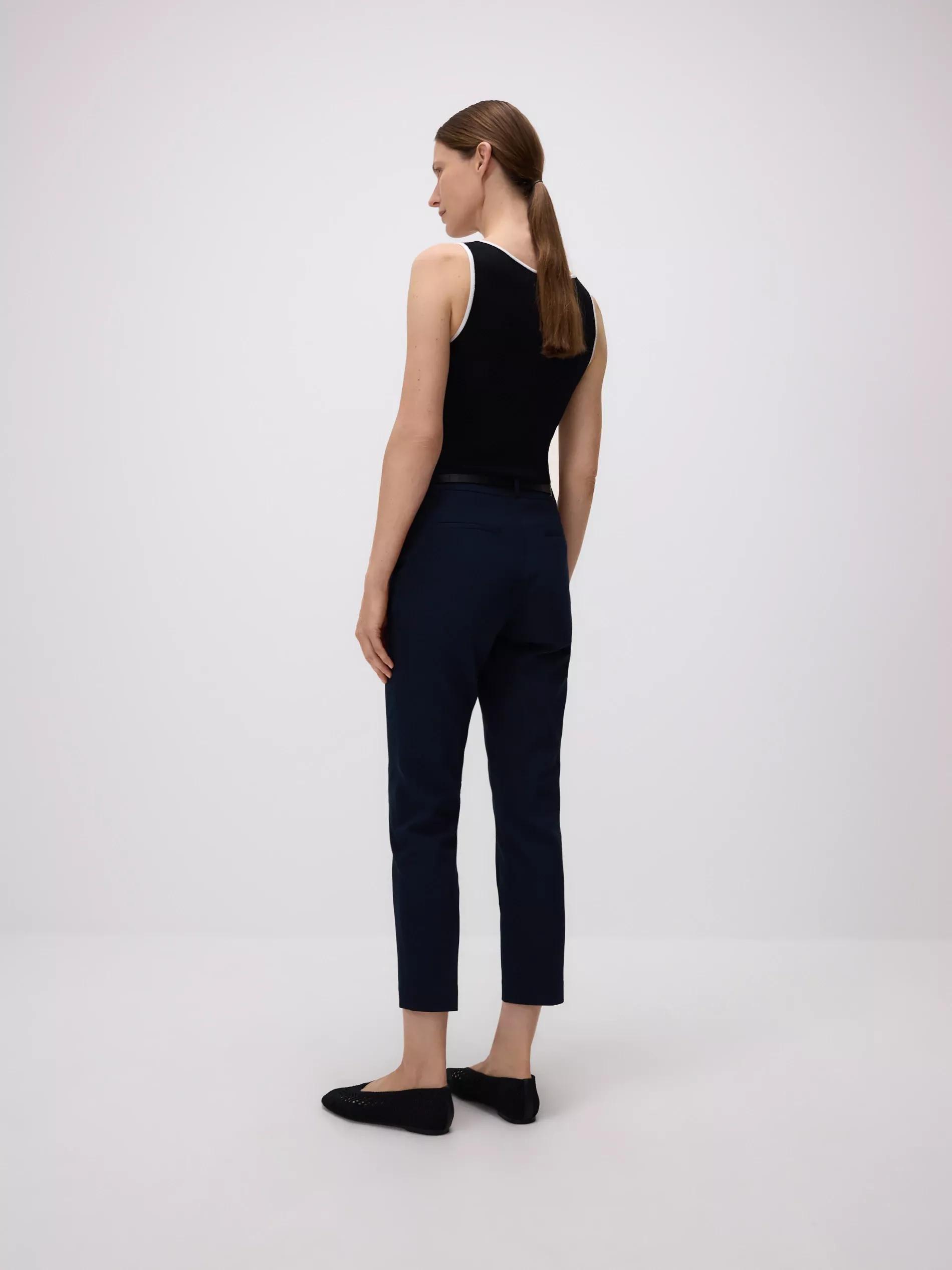 Navy Cigarette pants with belt, , large image number 3
