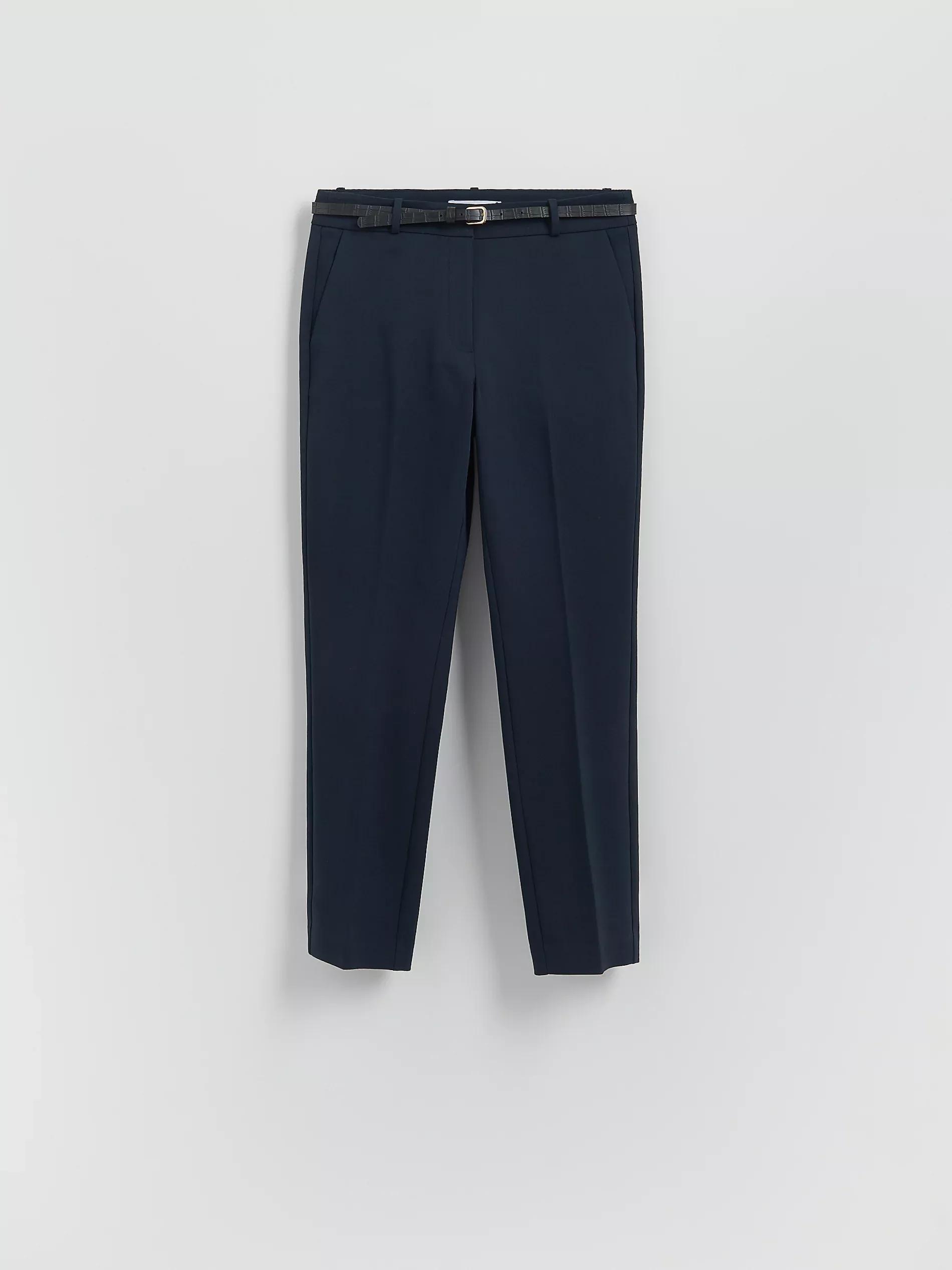 Navy Cigarette pants with belt, , large image number 4