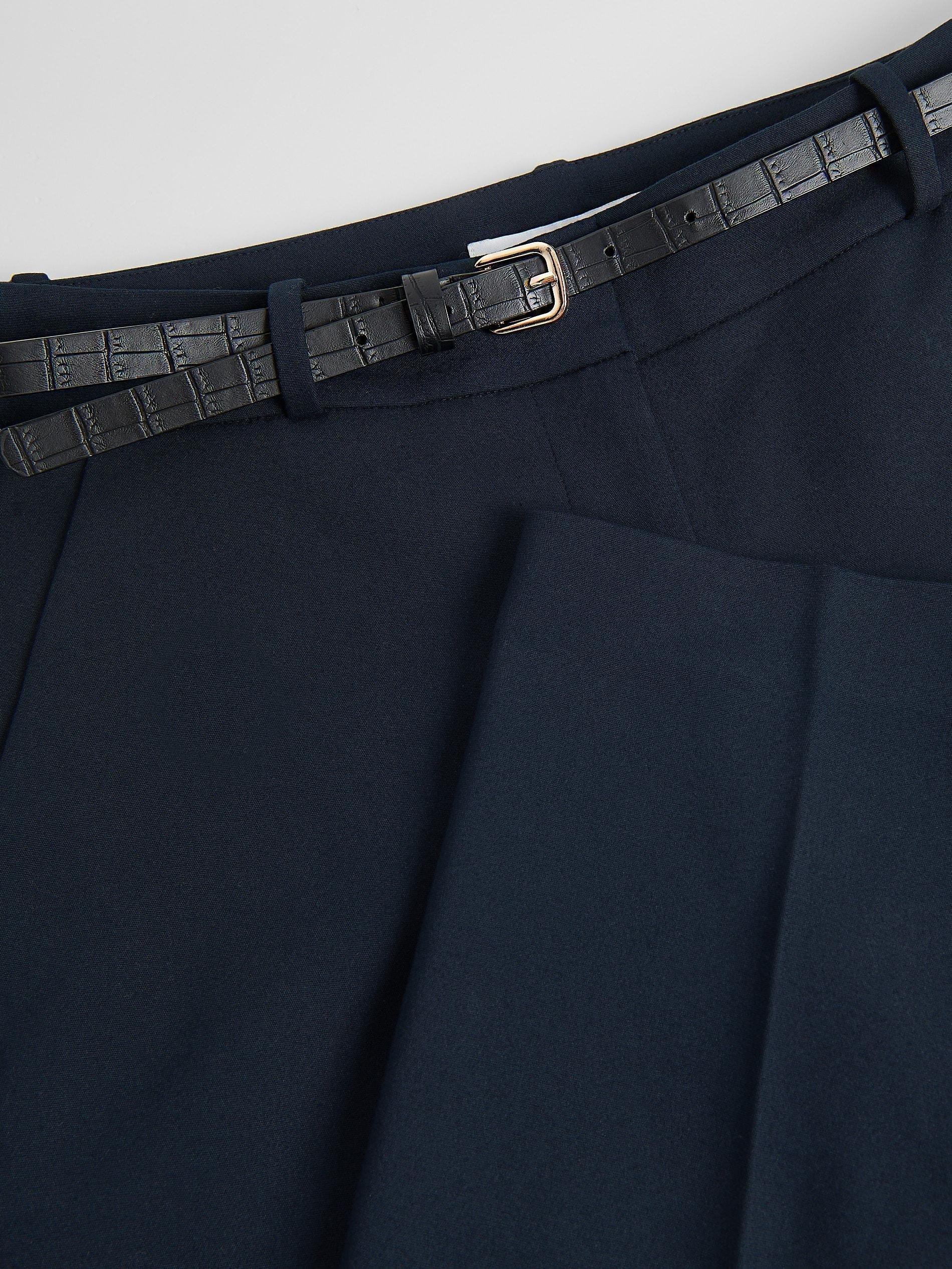 Navy Cigarette pants with belt, , large image number 5