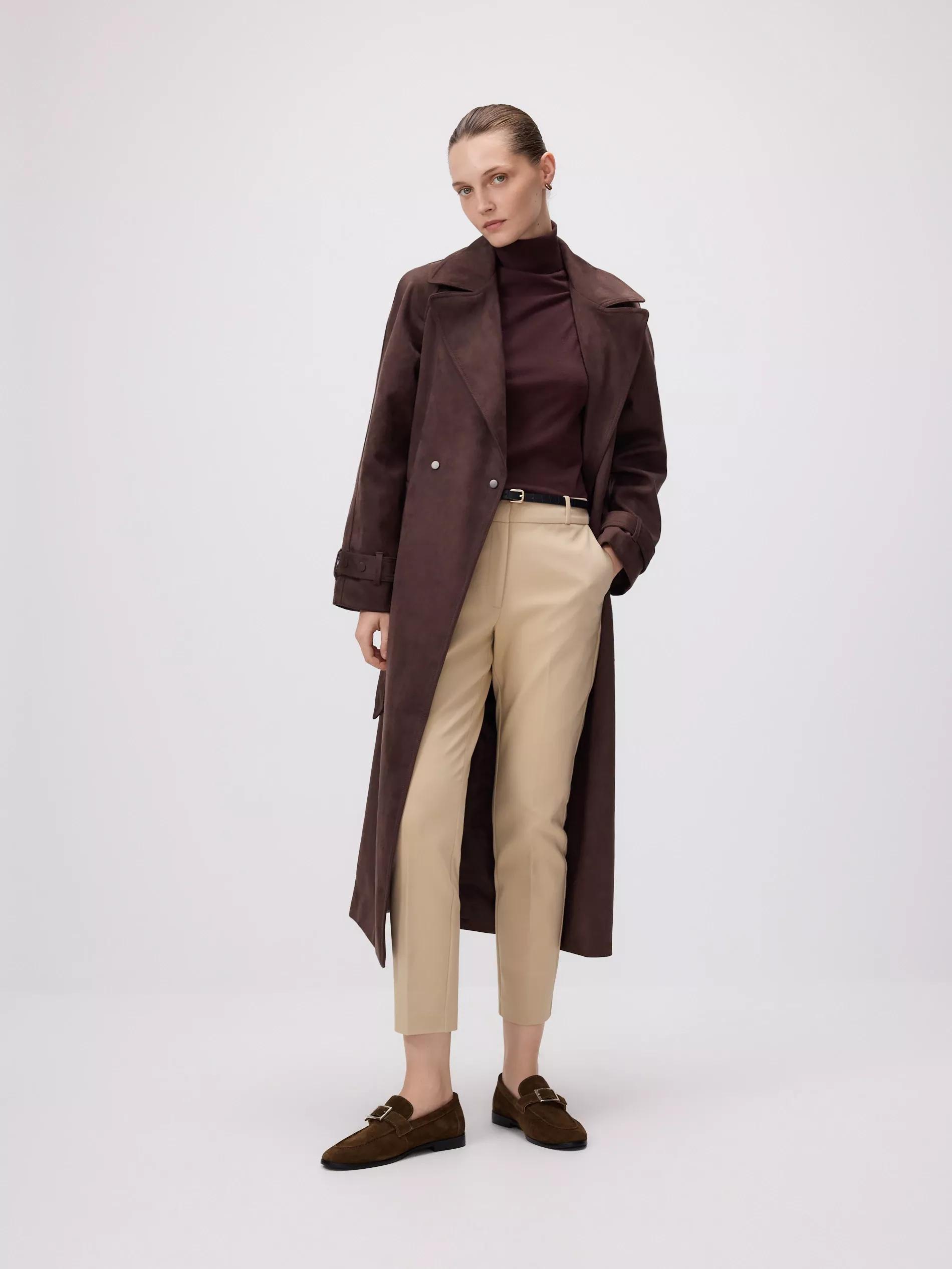 Beige Cigarette pants with belt, , large image number 1