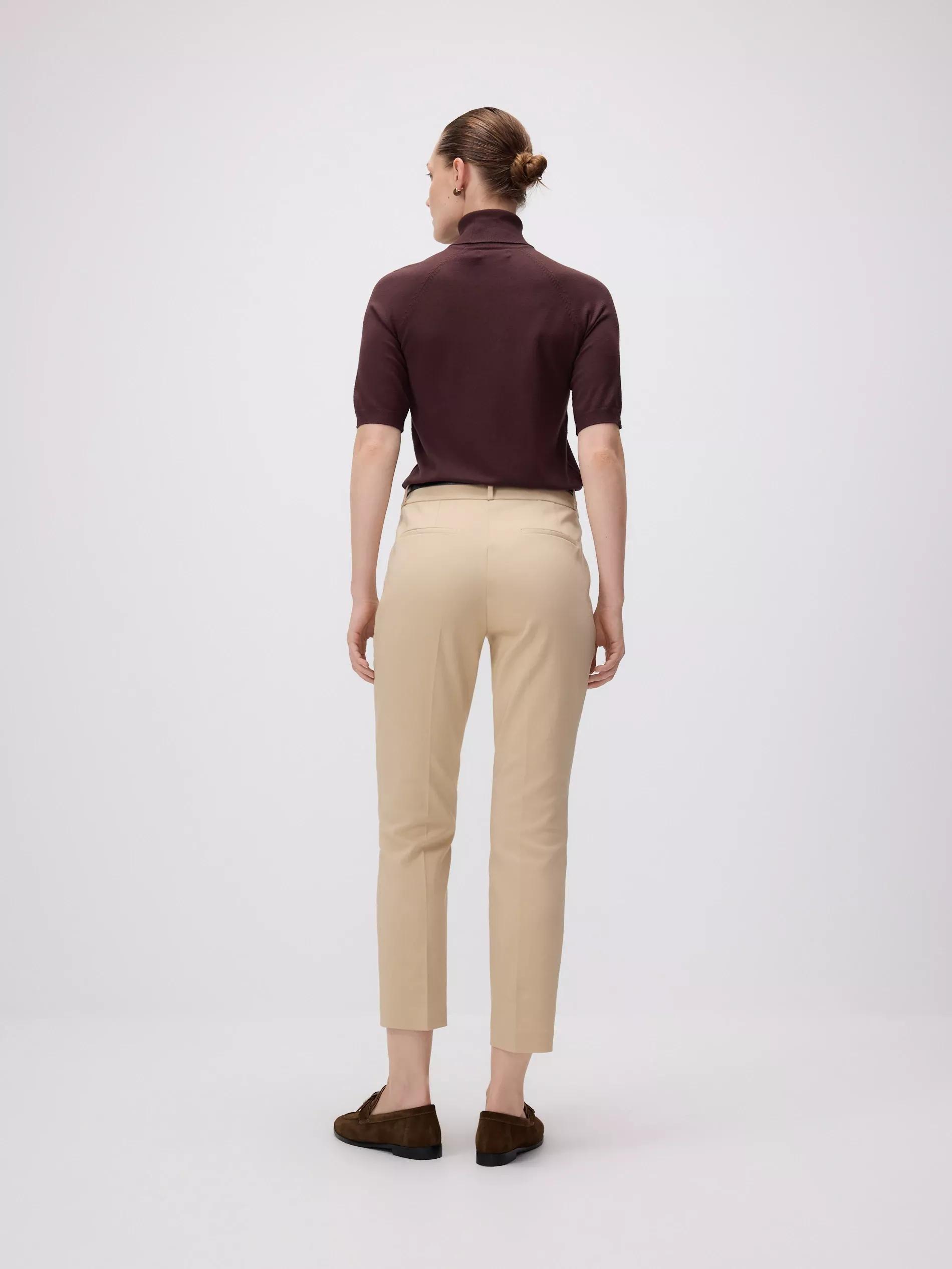 Beige Cigarette pants with belt, , large image number 2