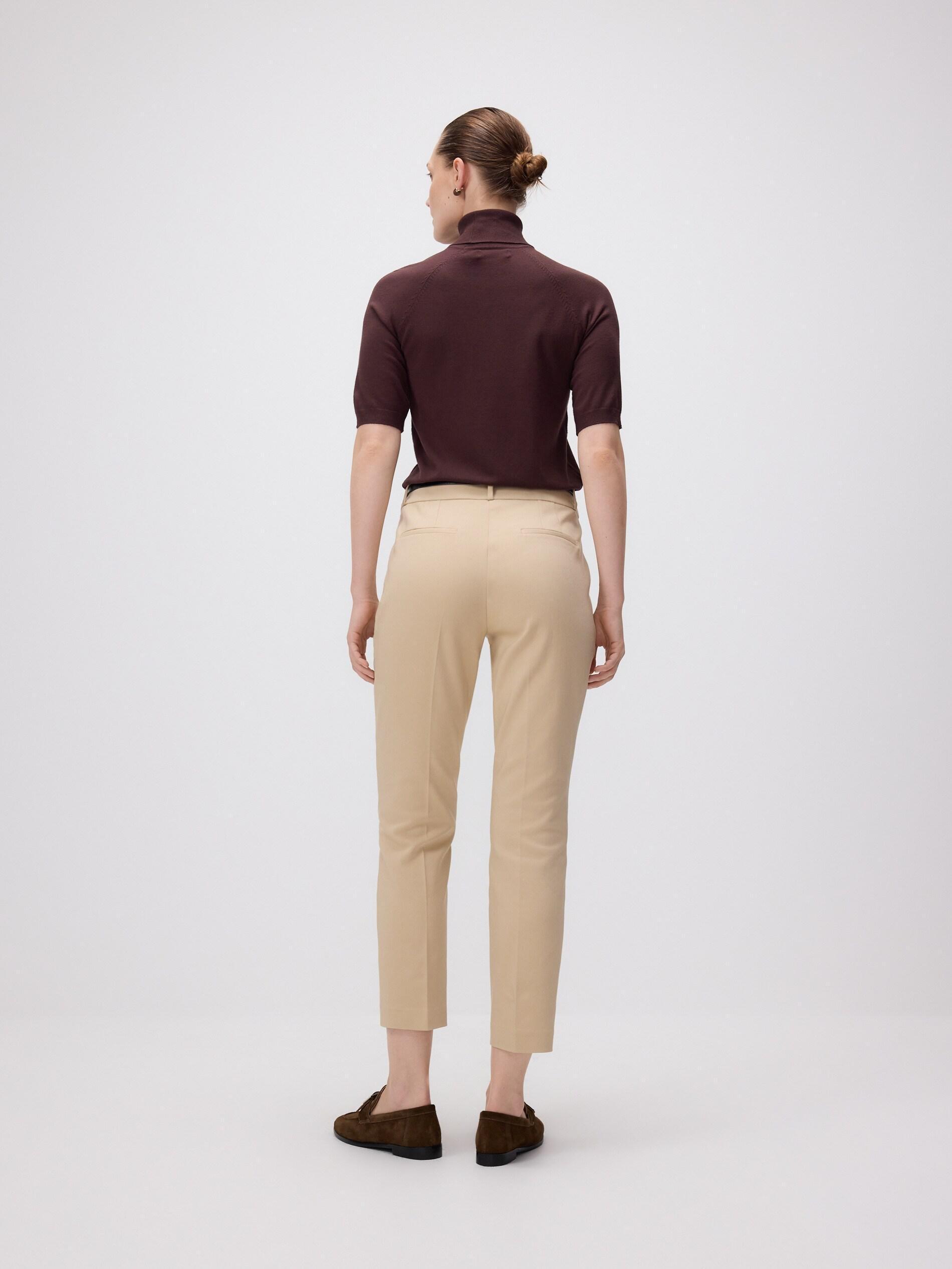 Beige Cigarette pants with belt, Beige, large image number 2