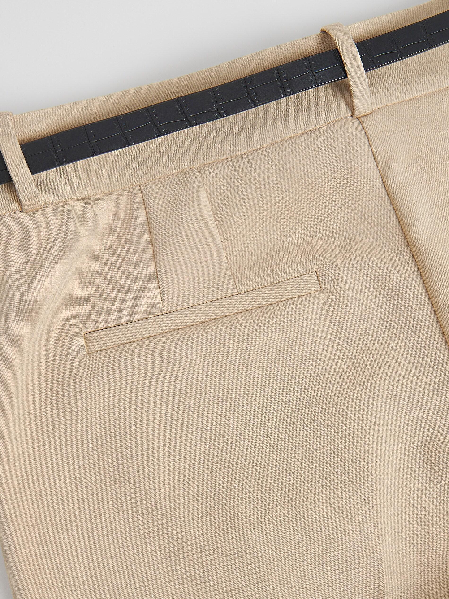 Beige Cigarette pants with belt, Beige, large image number 2