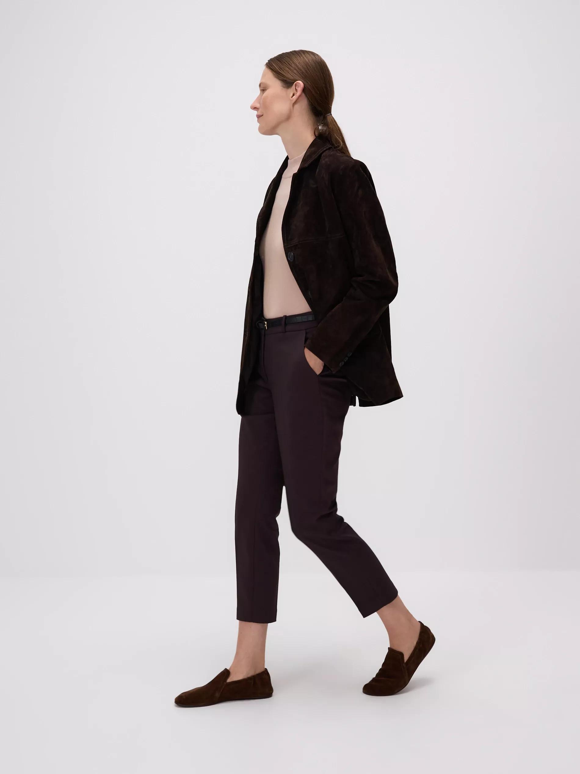 Brown Cigarette Trousers With Belt, , large image number 1