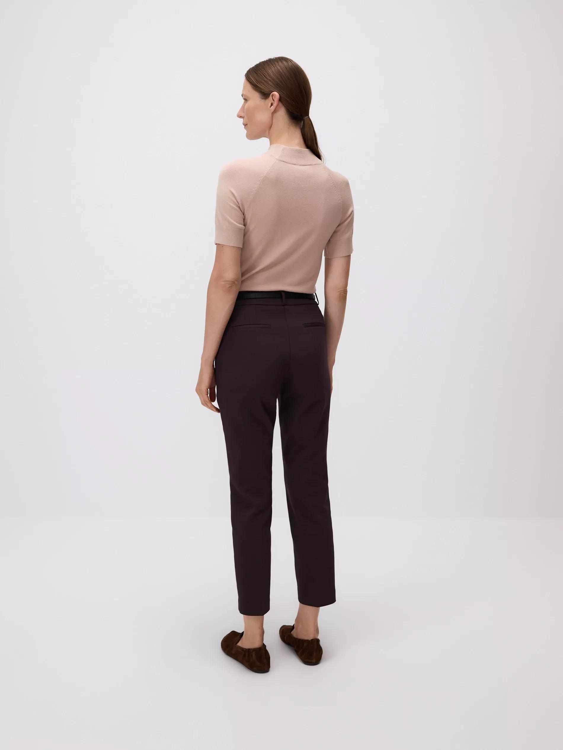 Brown Cigarette Trousers With Belt, Brown, large image number 3