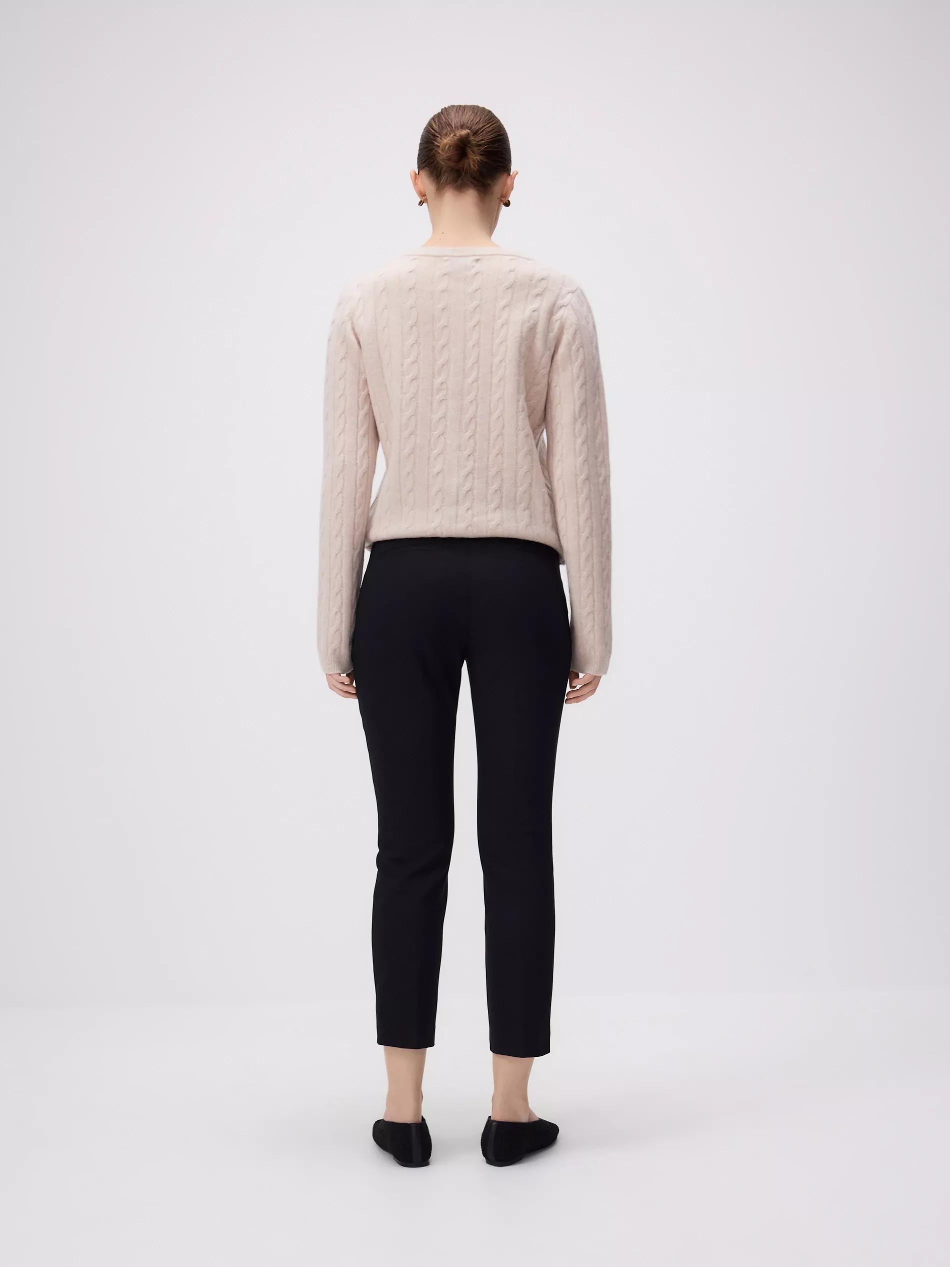 Black Cigarette Trousers With Belt, , large image number 2