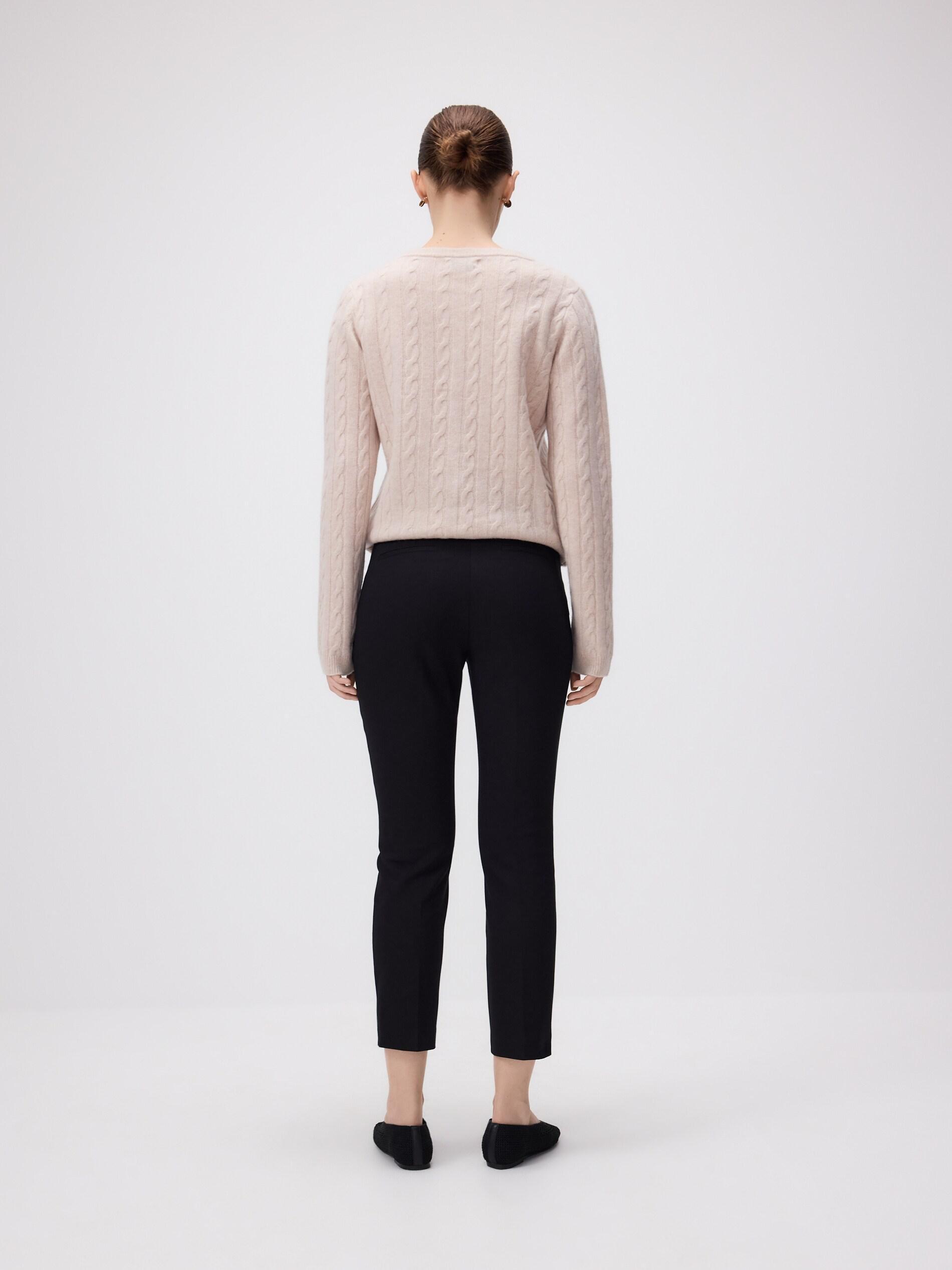 Black Cigarette Trousers With Belt, , large image number 2