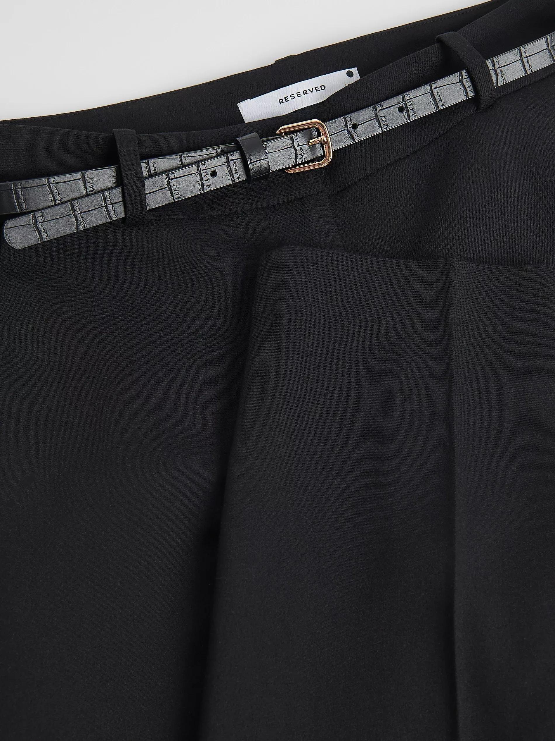 Black Cigarette Trousers With Belt, , large image number 5