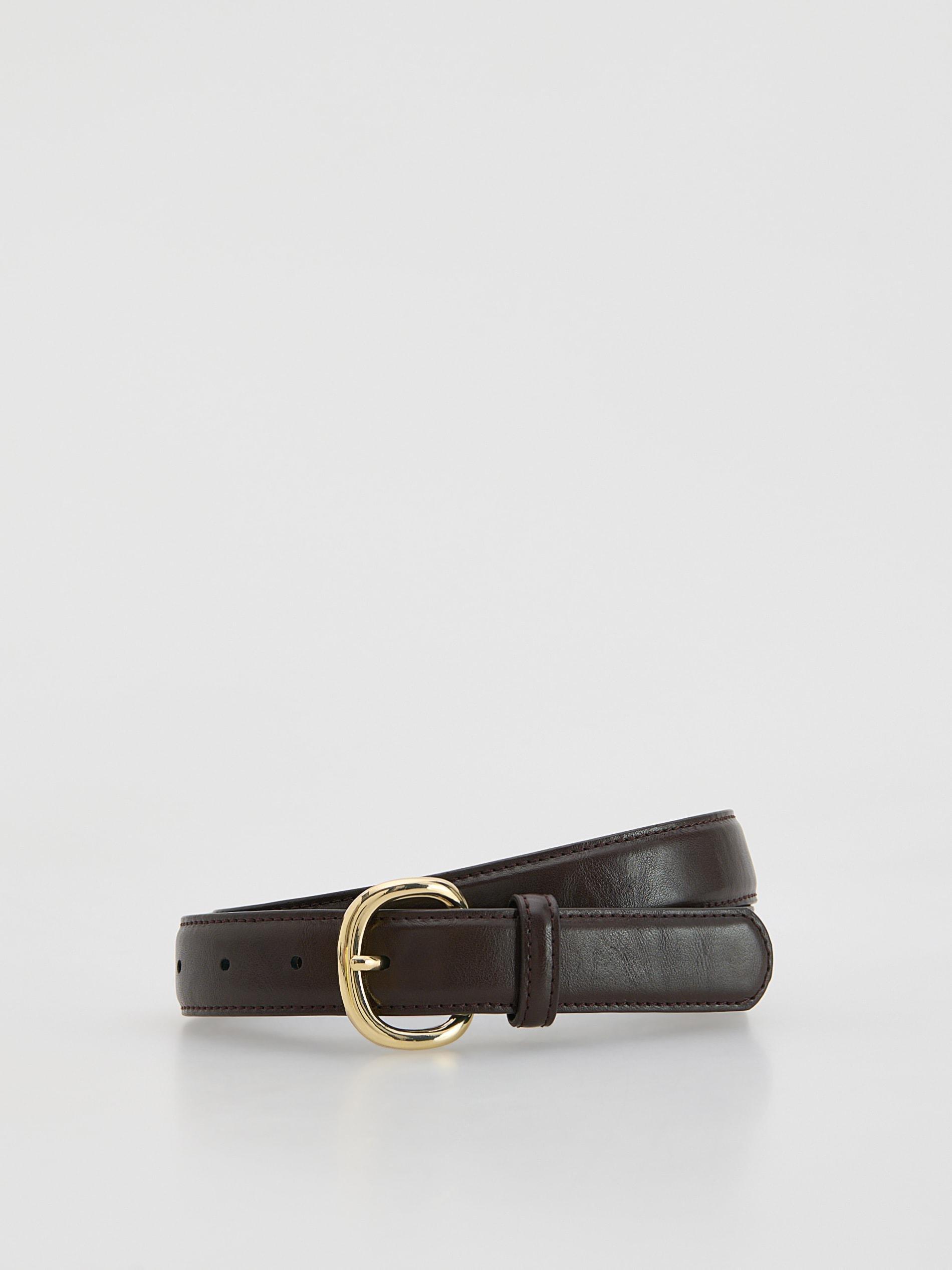 Brown Combined Materials Belt, Brown, medium