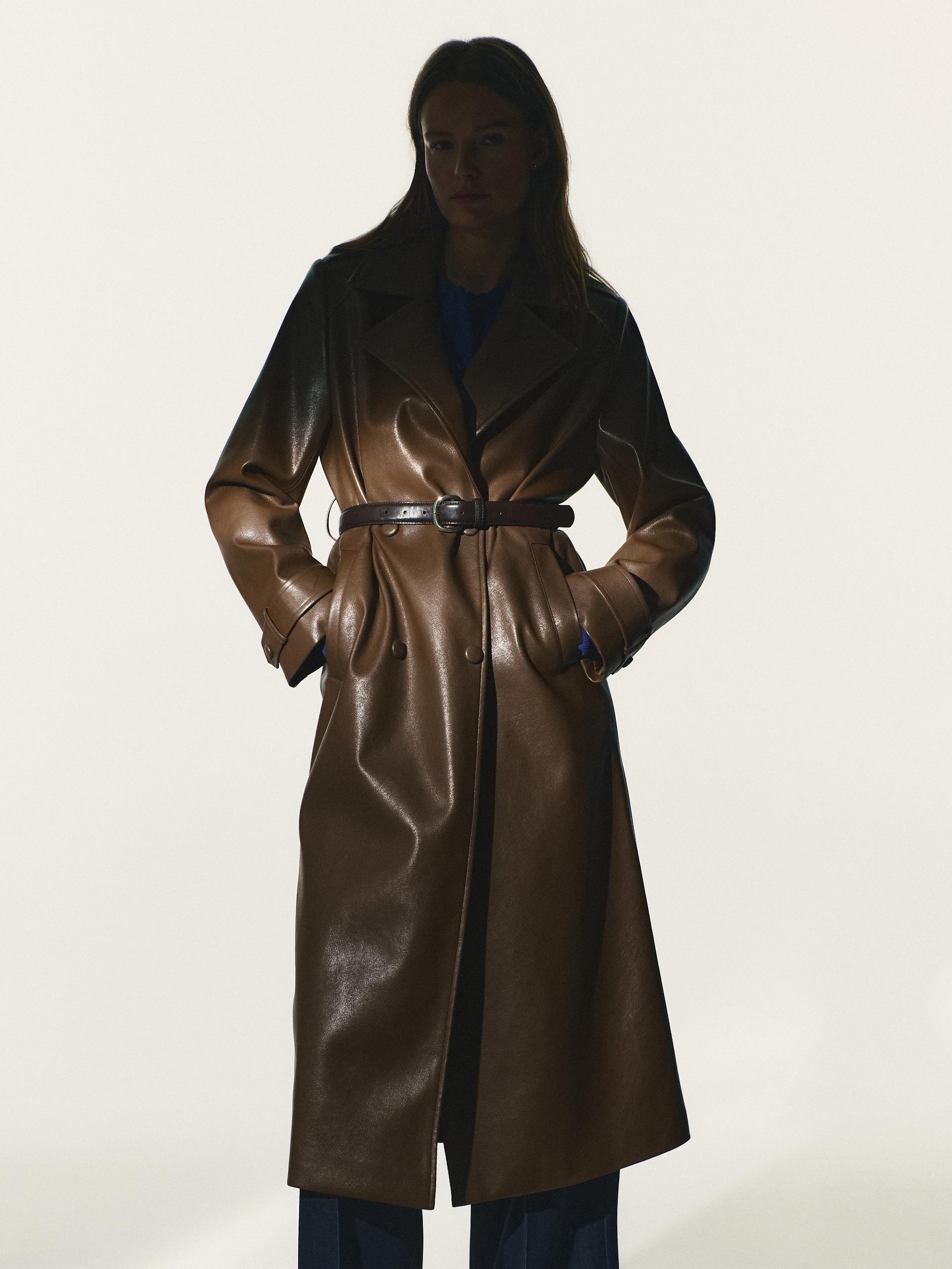 Brown Combined Materials Belt, Brown, large image number 3