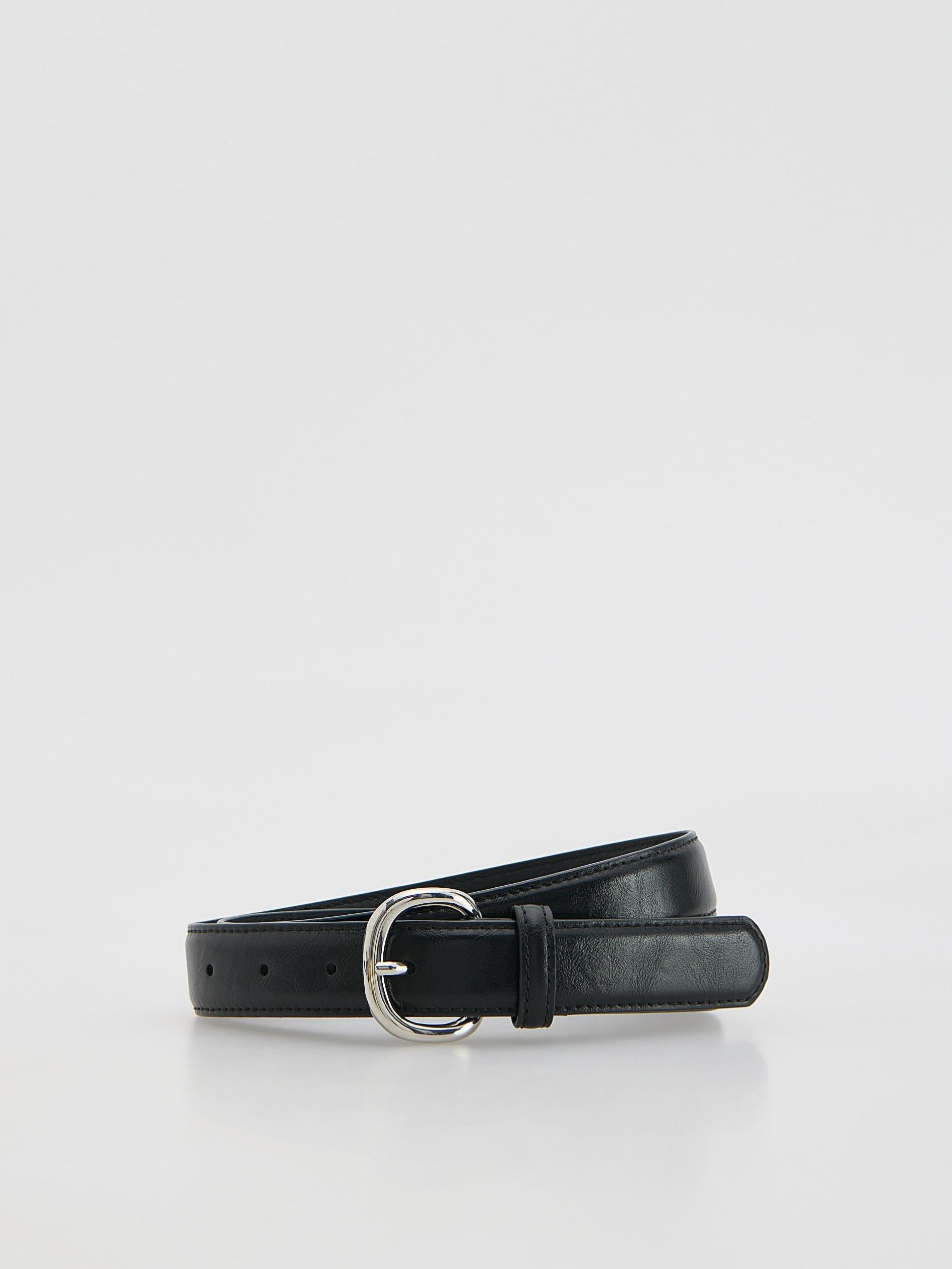 Black Combined Materials Belt, Black, large image number 3