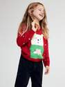Reserved - Red Jumper With Shiny Christmas Lights, Kids Girls