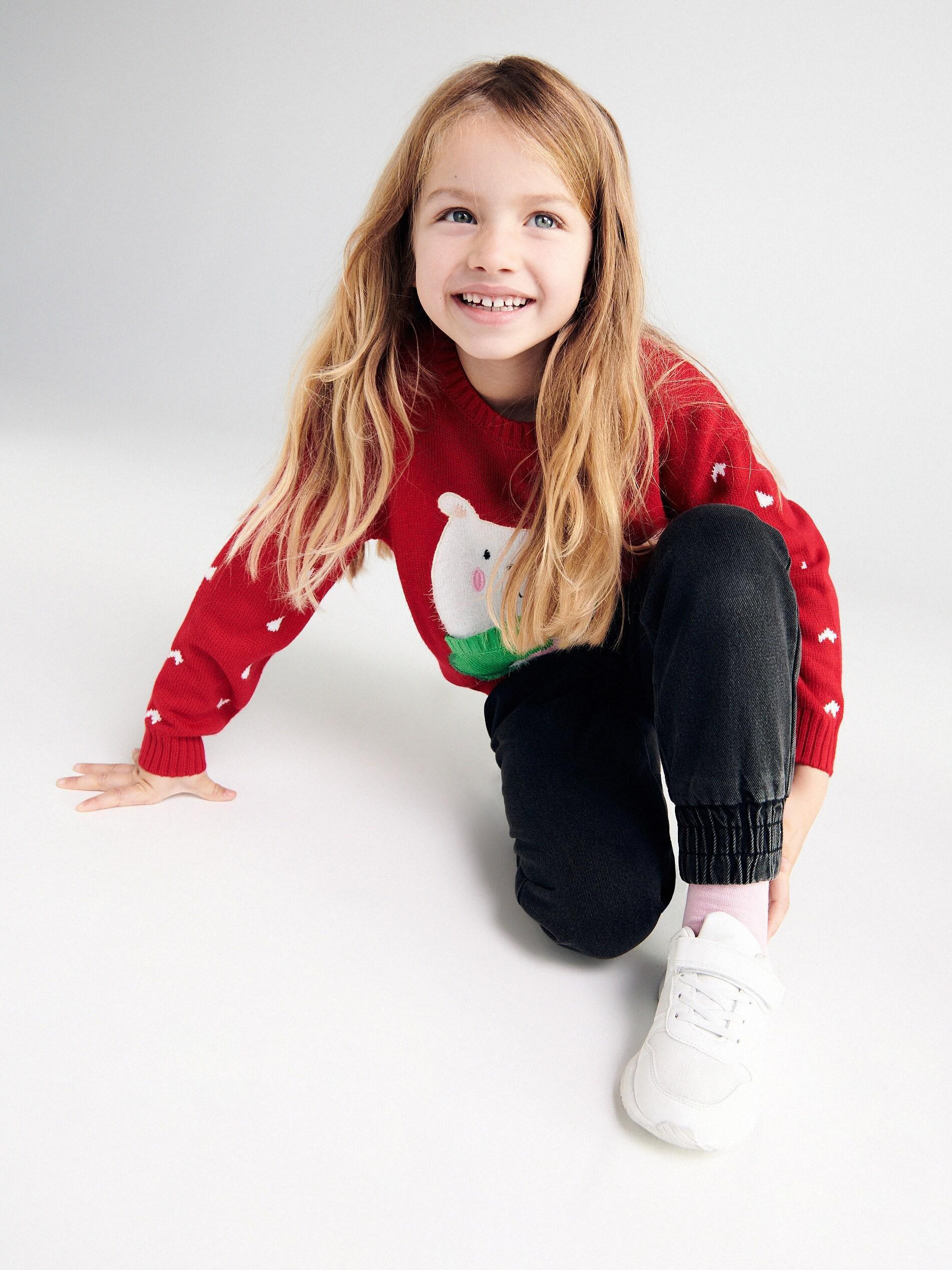 Red Jumper With Shiny Christmas Lights, Kids Girls, , large image number 2