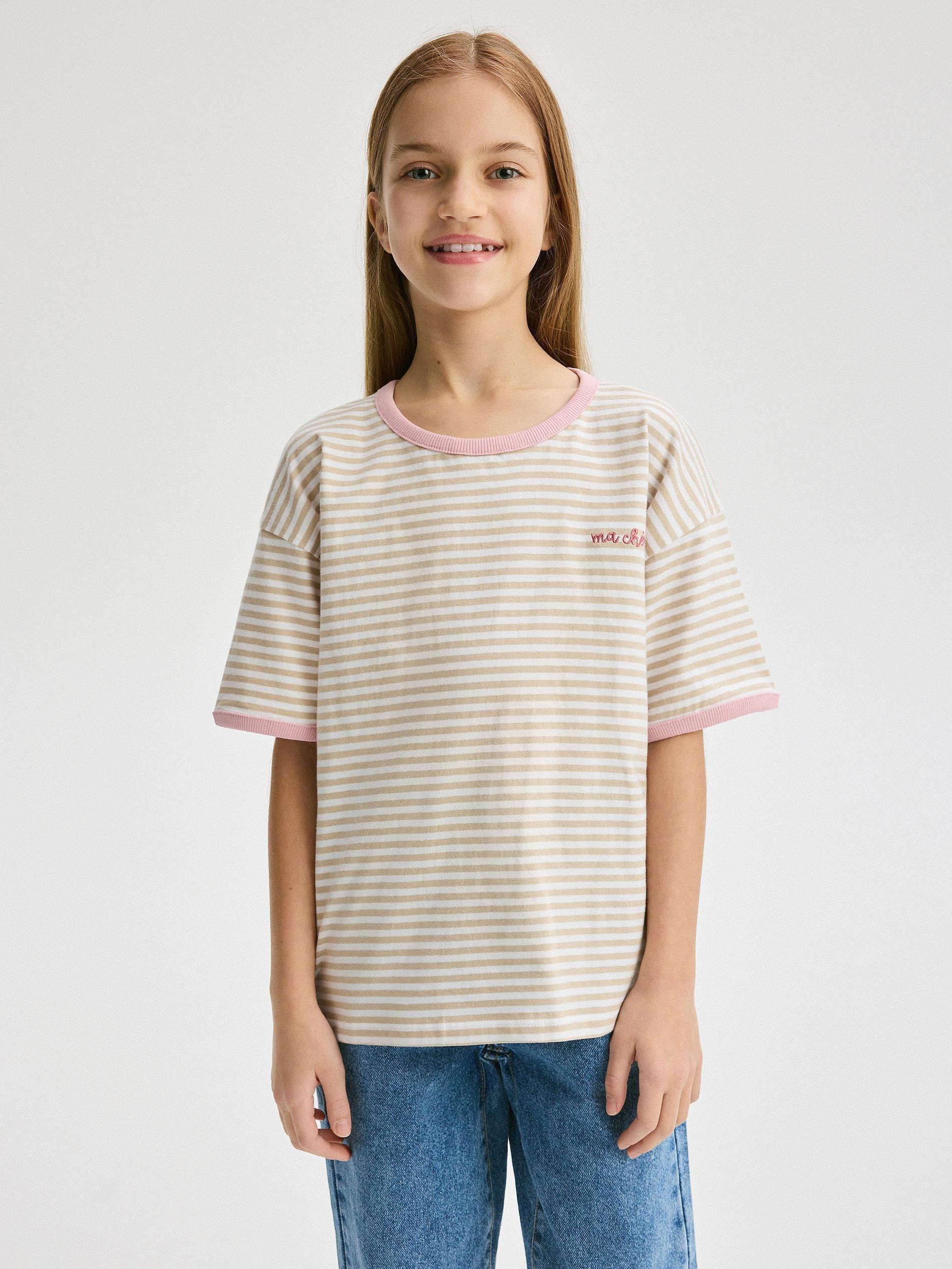 Multicolour Striped T-Shirt Regular, Kids Girls, , large image number 3