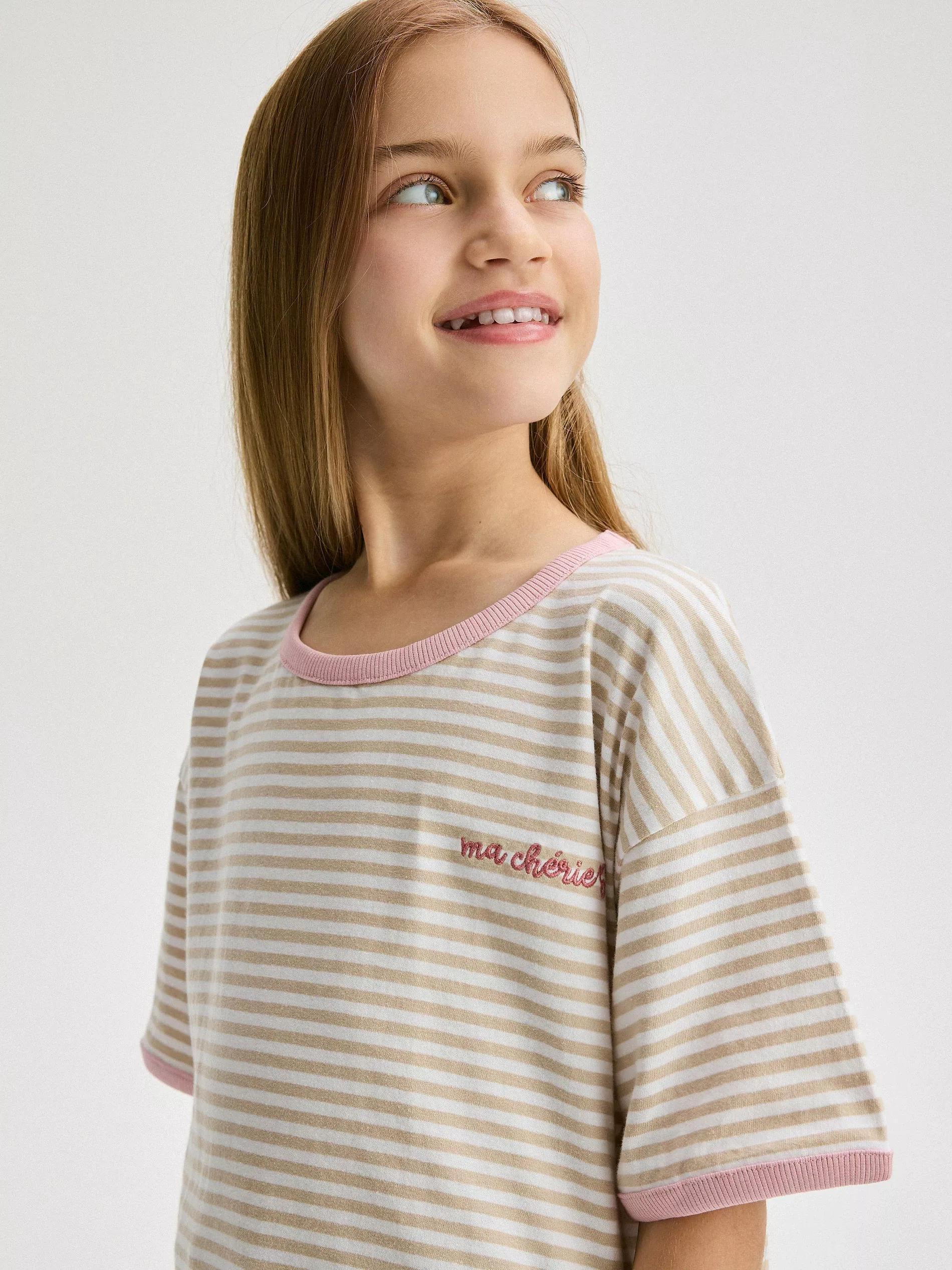 Multicolour Striped T-Shirt Regular, Kids Girls, , large image number 4
