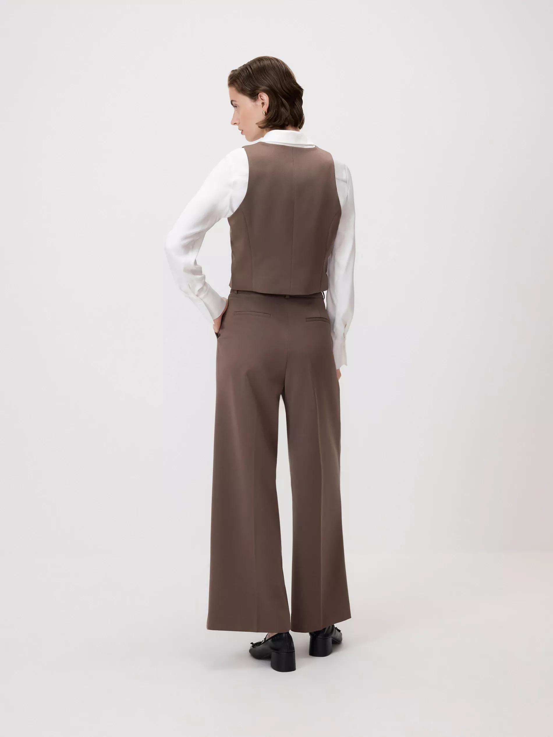 Brown Loose Trousers With Crease, Grey, large image number 3