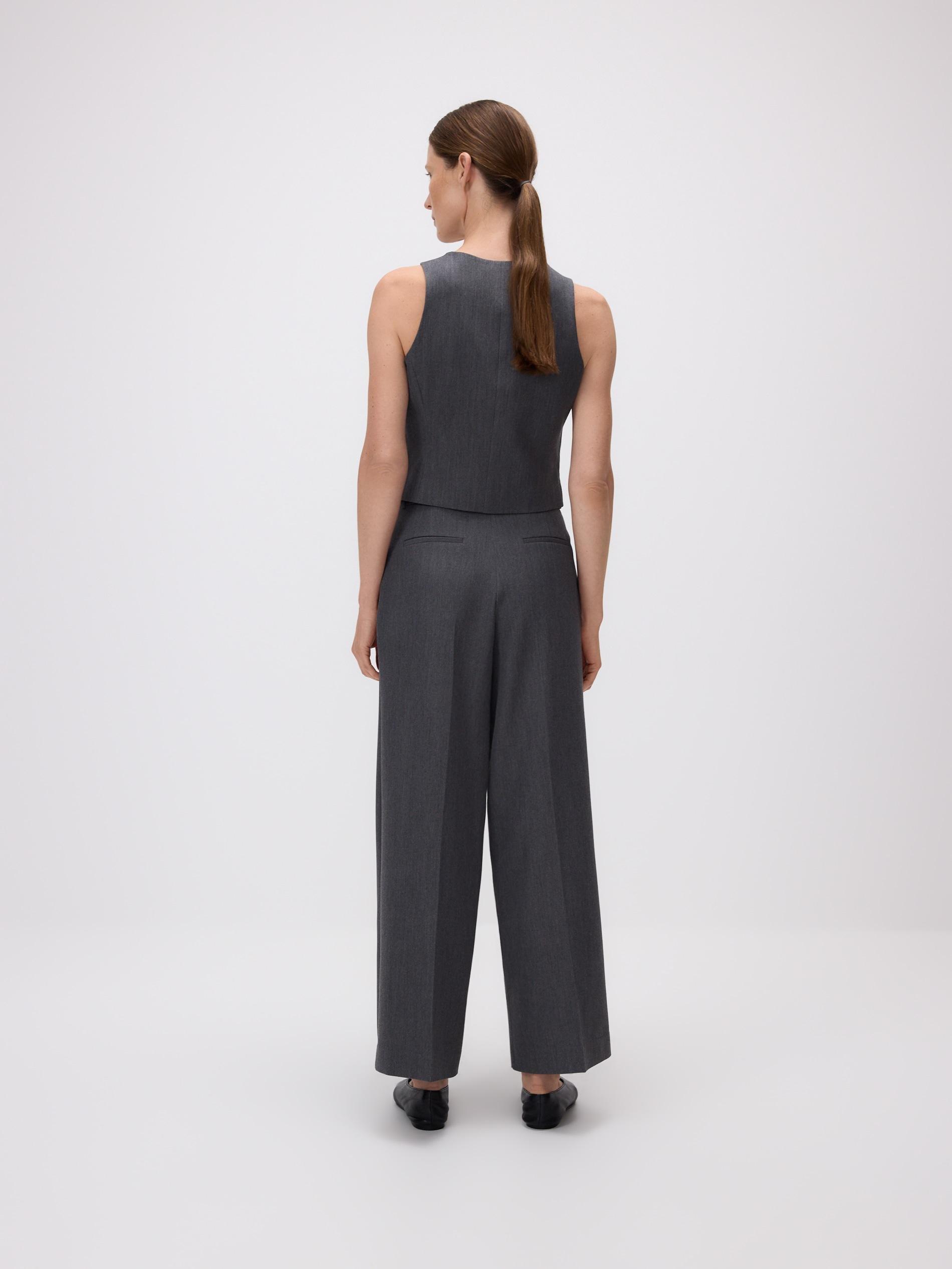 MID GREY Loose trousers with crease, , large image number 2