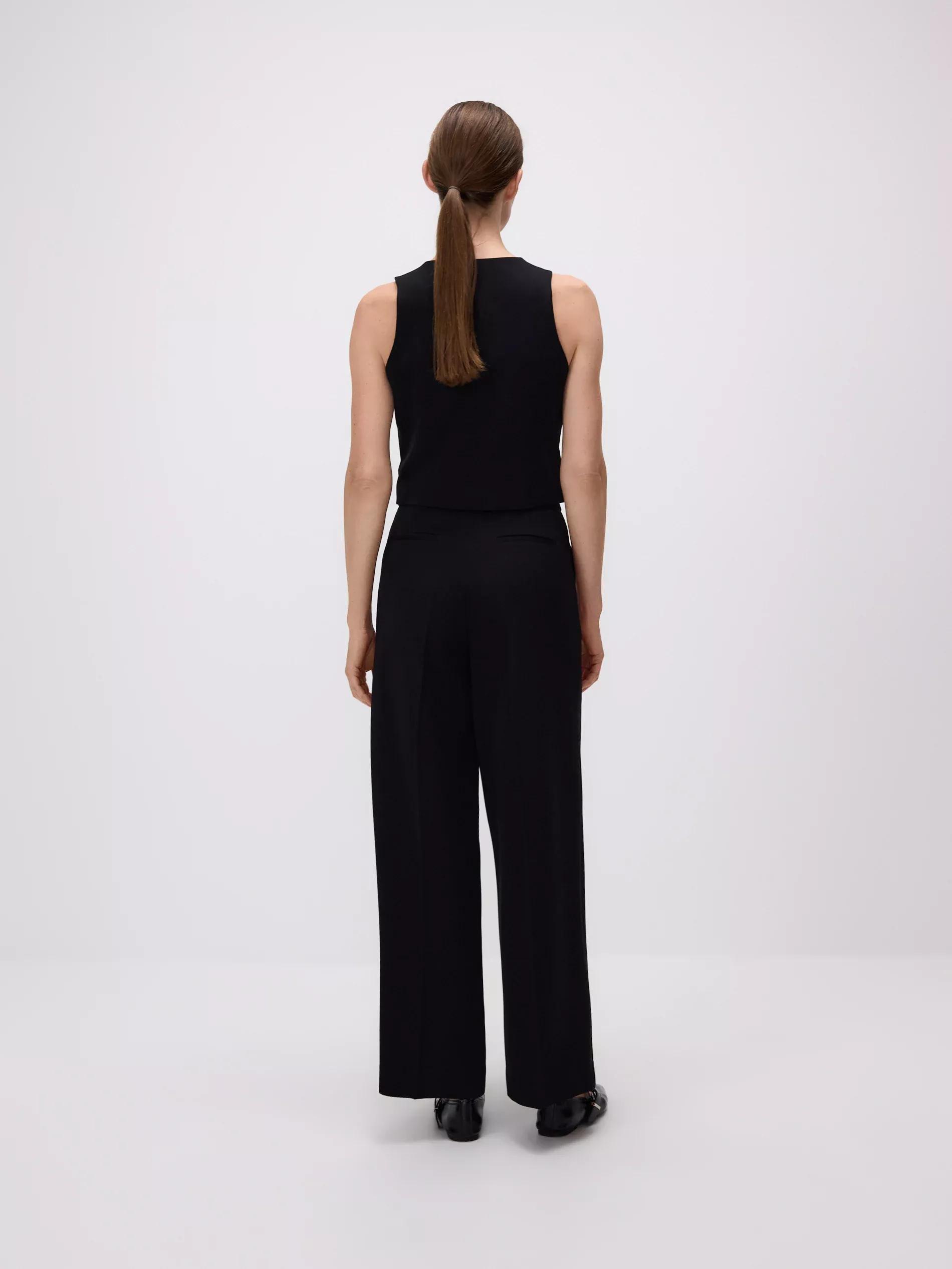 Black Loose Trousers With Crease, , large image number 3