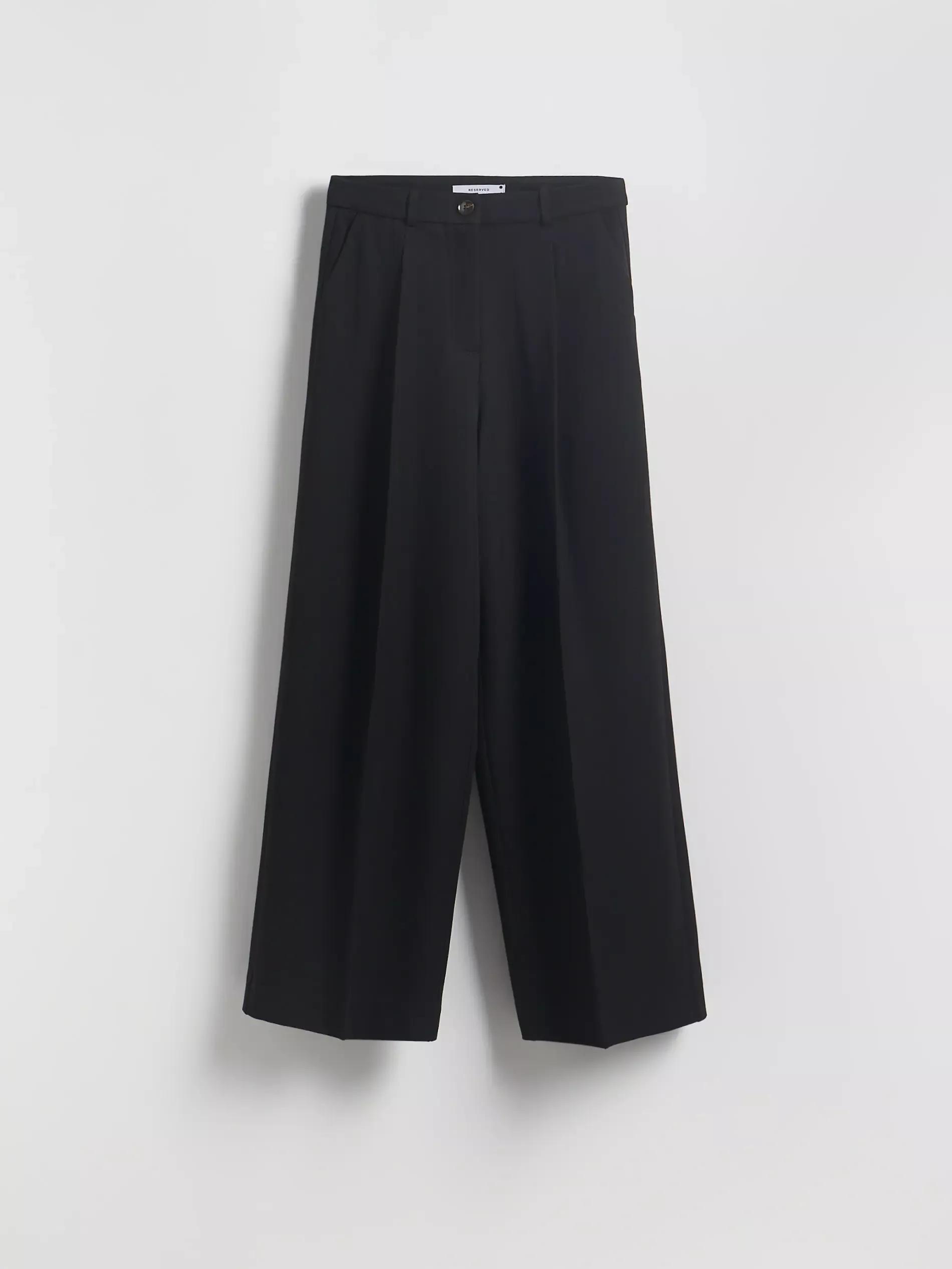 Black Loose Trousers With Crease, Black, large image number 4