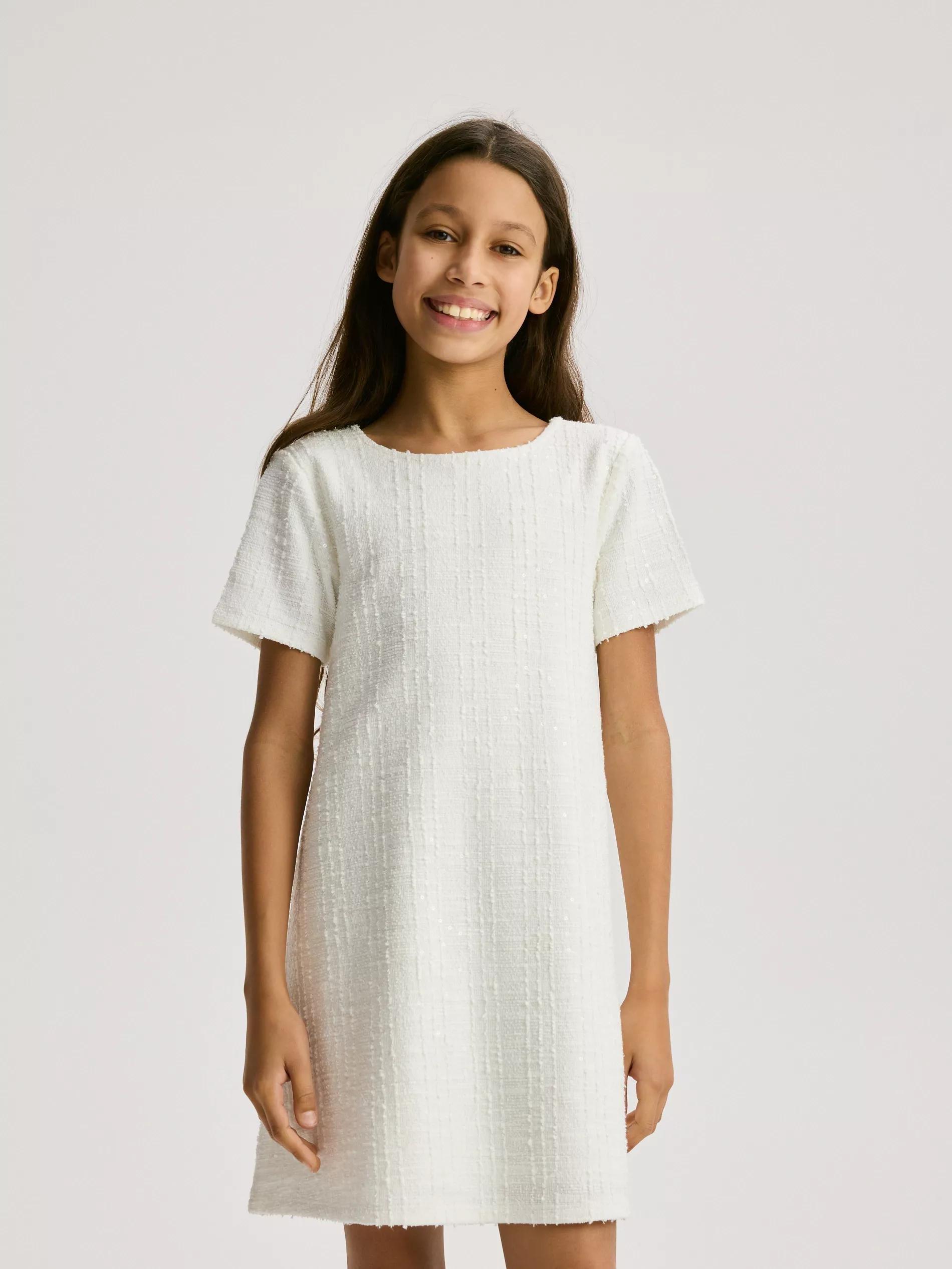 Cream Dress, Kids Girl, Ivory, medium