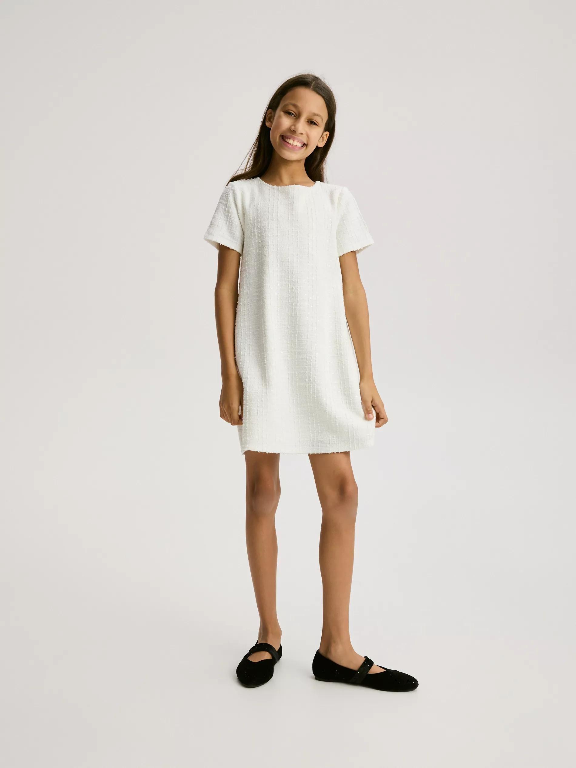 Cream Dress, Kids Girl, Ivory, large image number 2