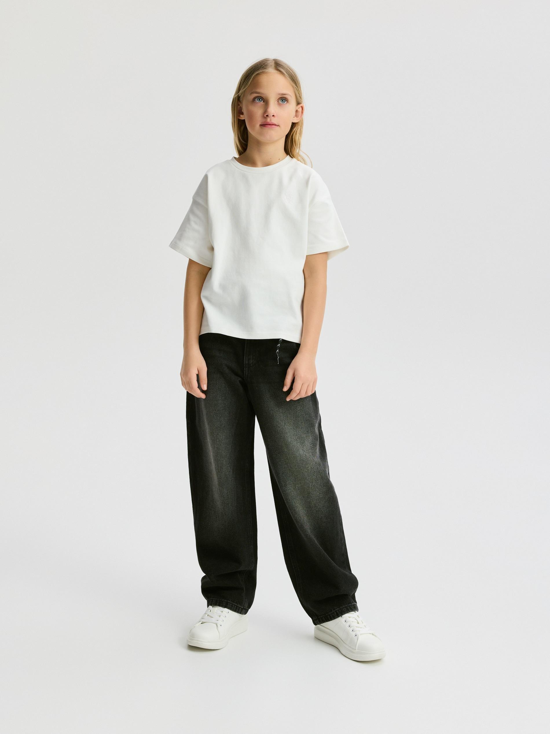 Black Skater Jeans With Keychain, Black, medium