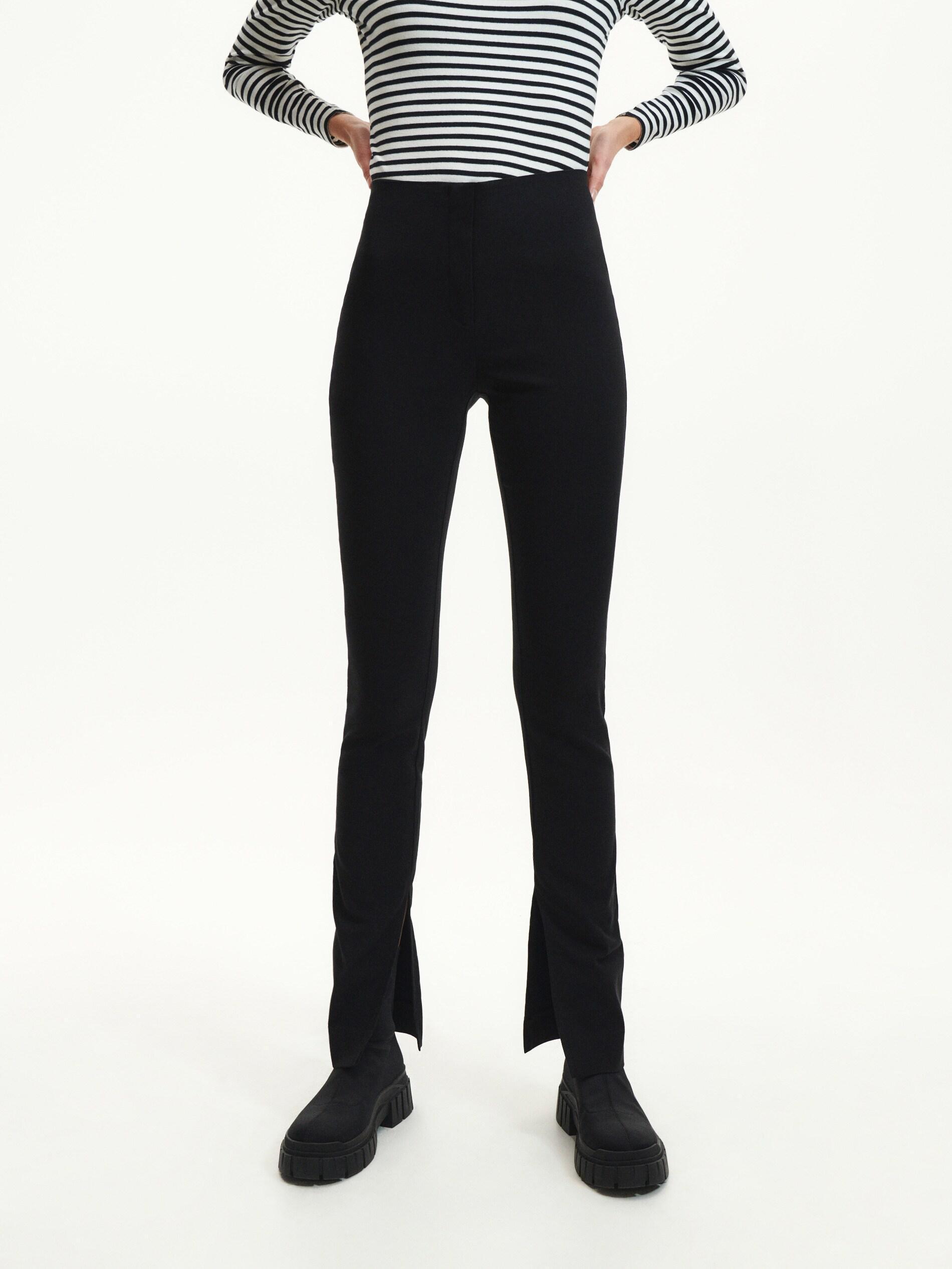 Black Viscose Trousers, , large image number 2