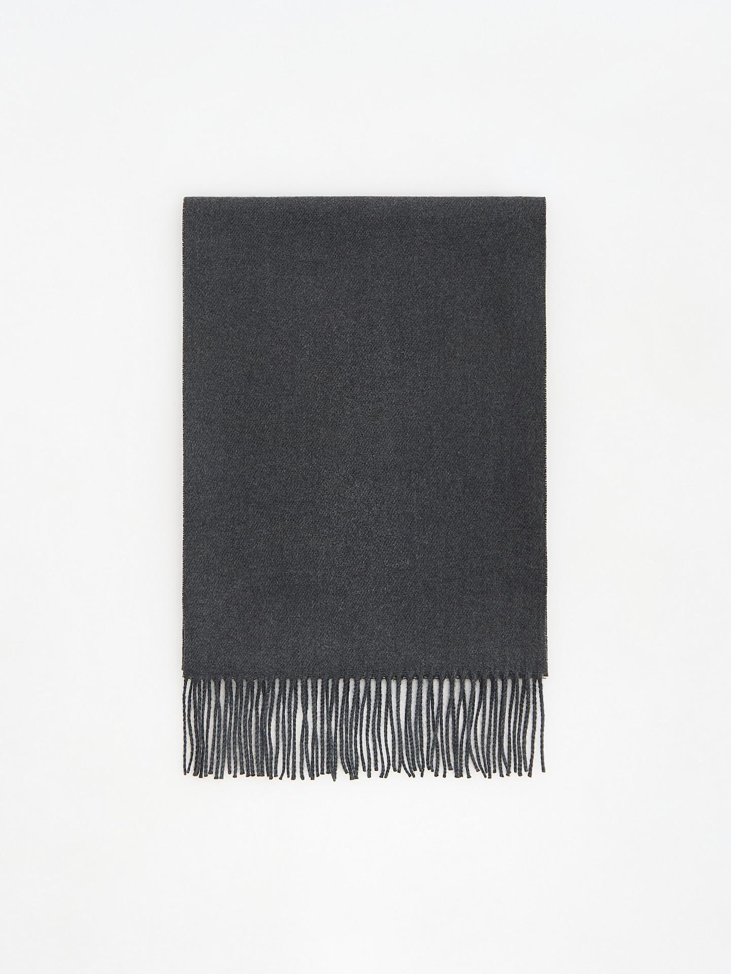 Grey Plain Scarf With Fringes, Grey, medium
