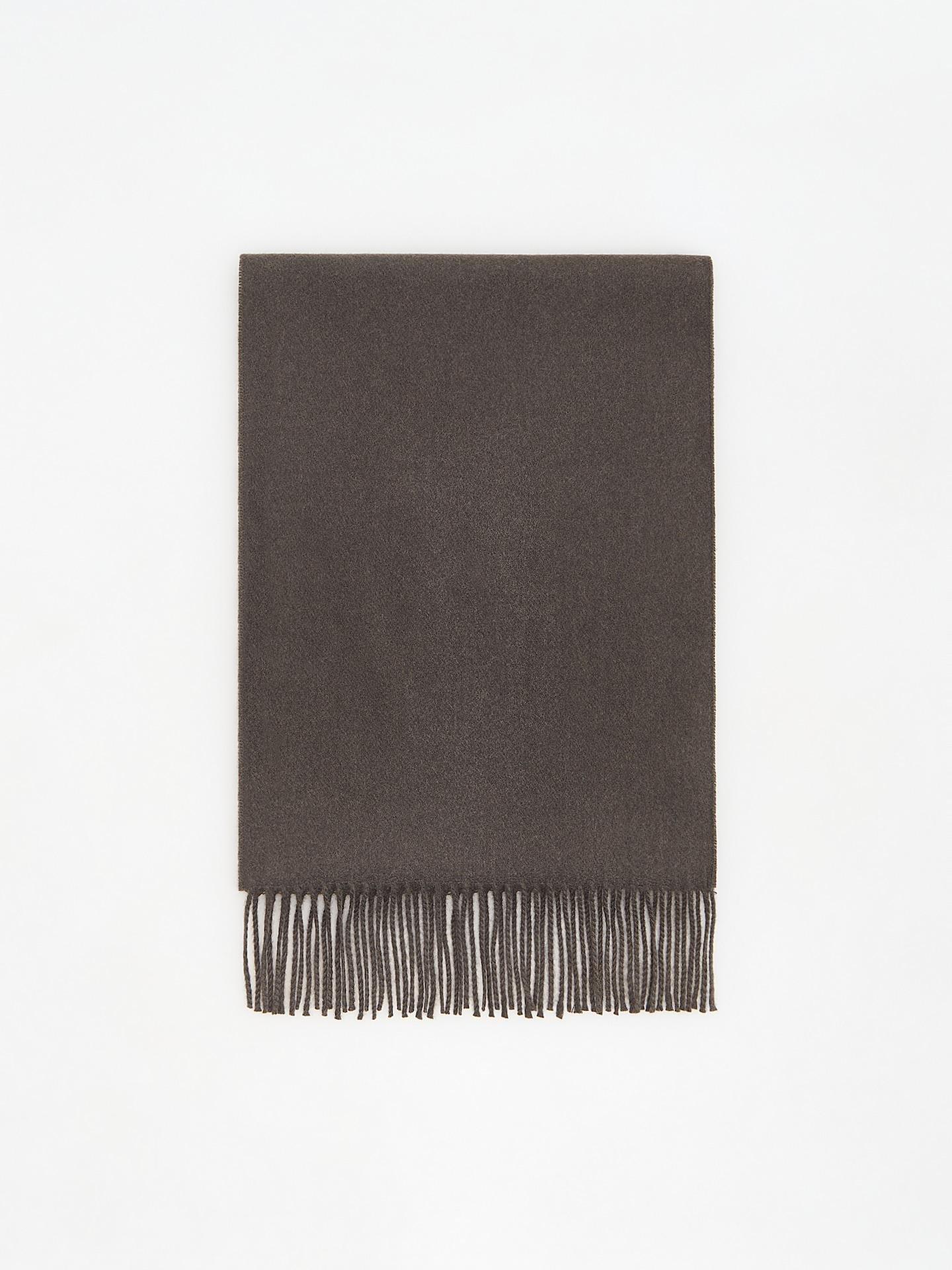 Brown Plain Scarf With Fringes, Brown, medium