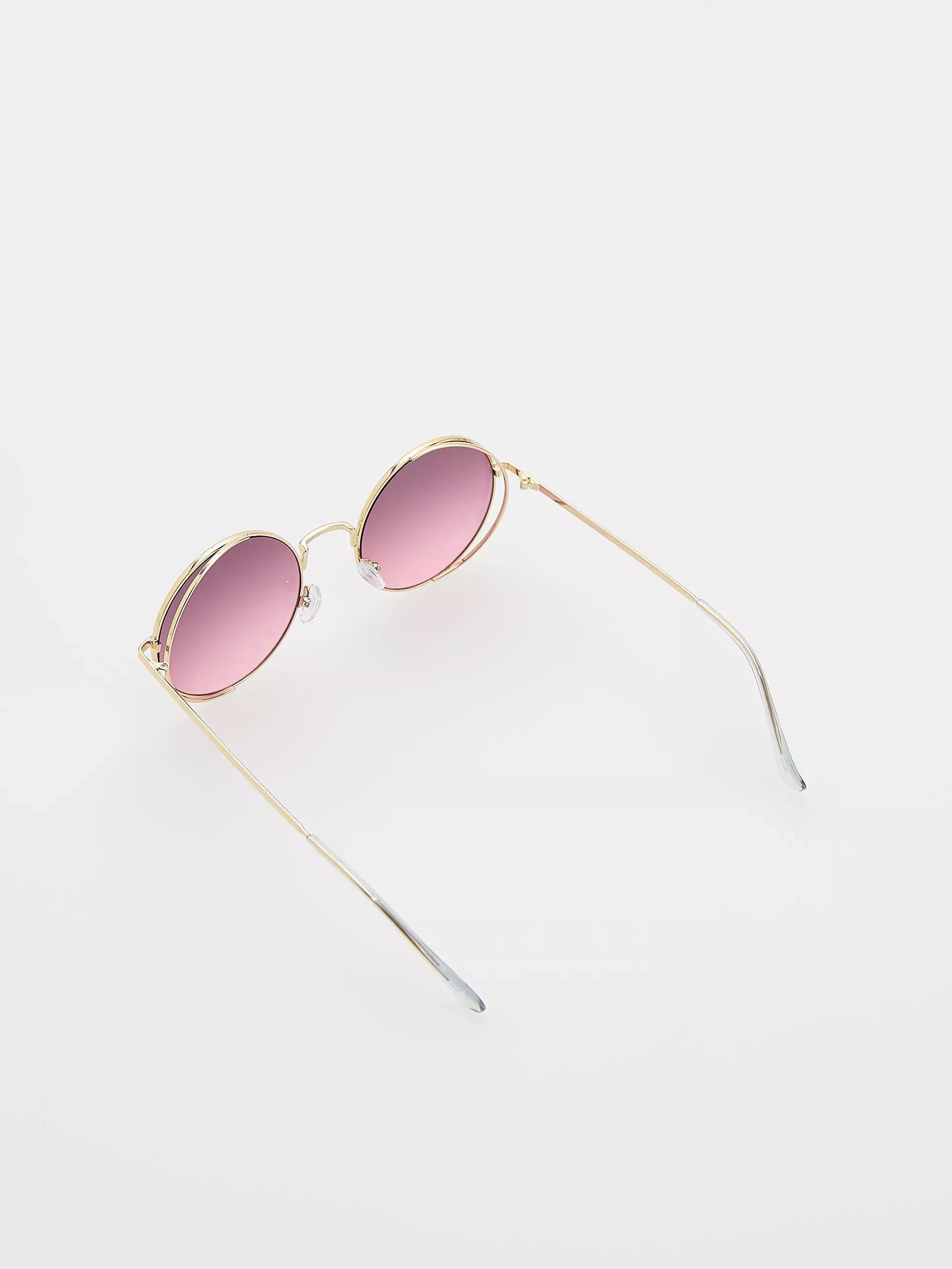 Pink Metal Sunglasses, Burgundy, large image number 1
