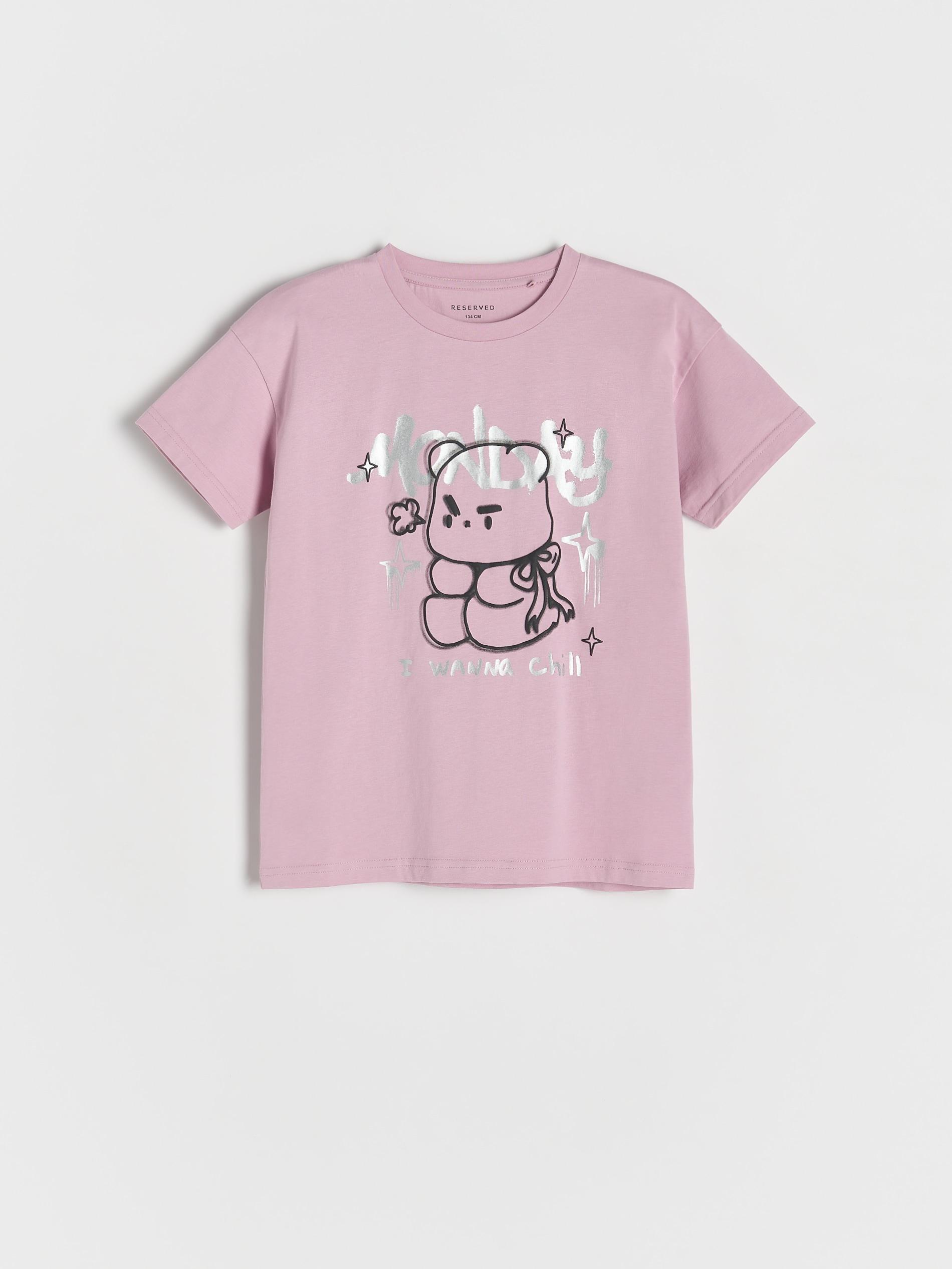 Pink Printed Cotton T-Shirt, , large image number 0