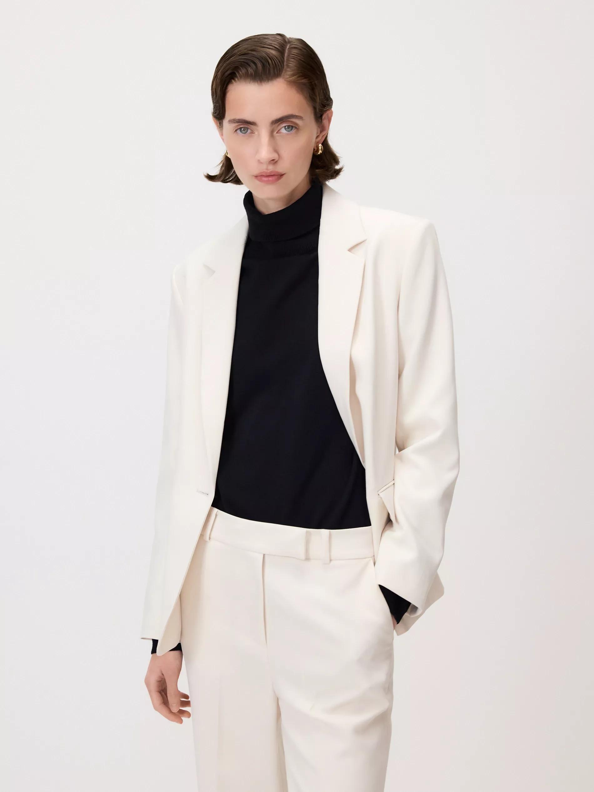 بنطال فلير مع كسر مكوي كريمي, Ivory, medium