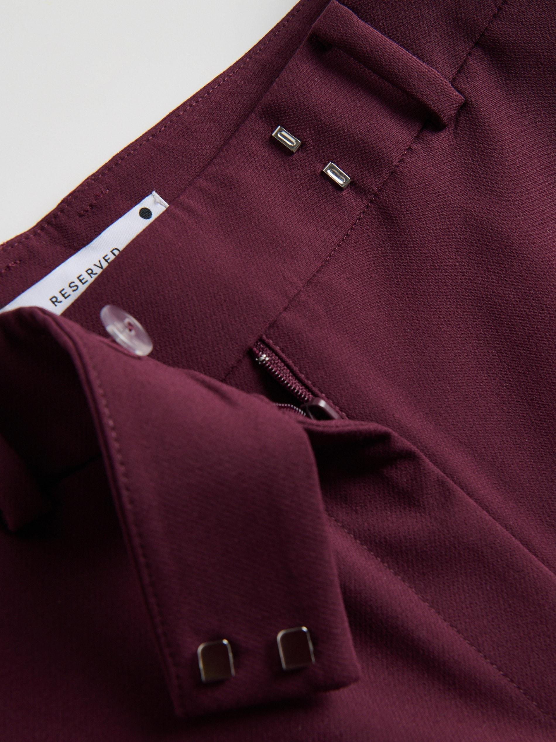 Burgundy Flare Trousers With Pressed Crease, Purple, large image number 5