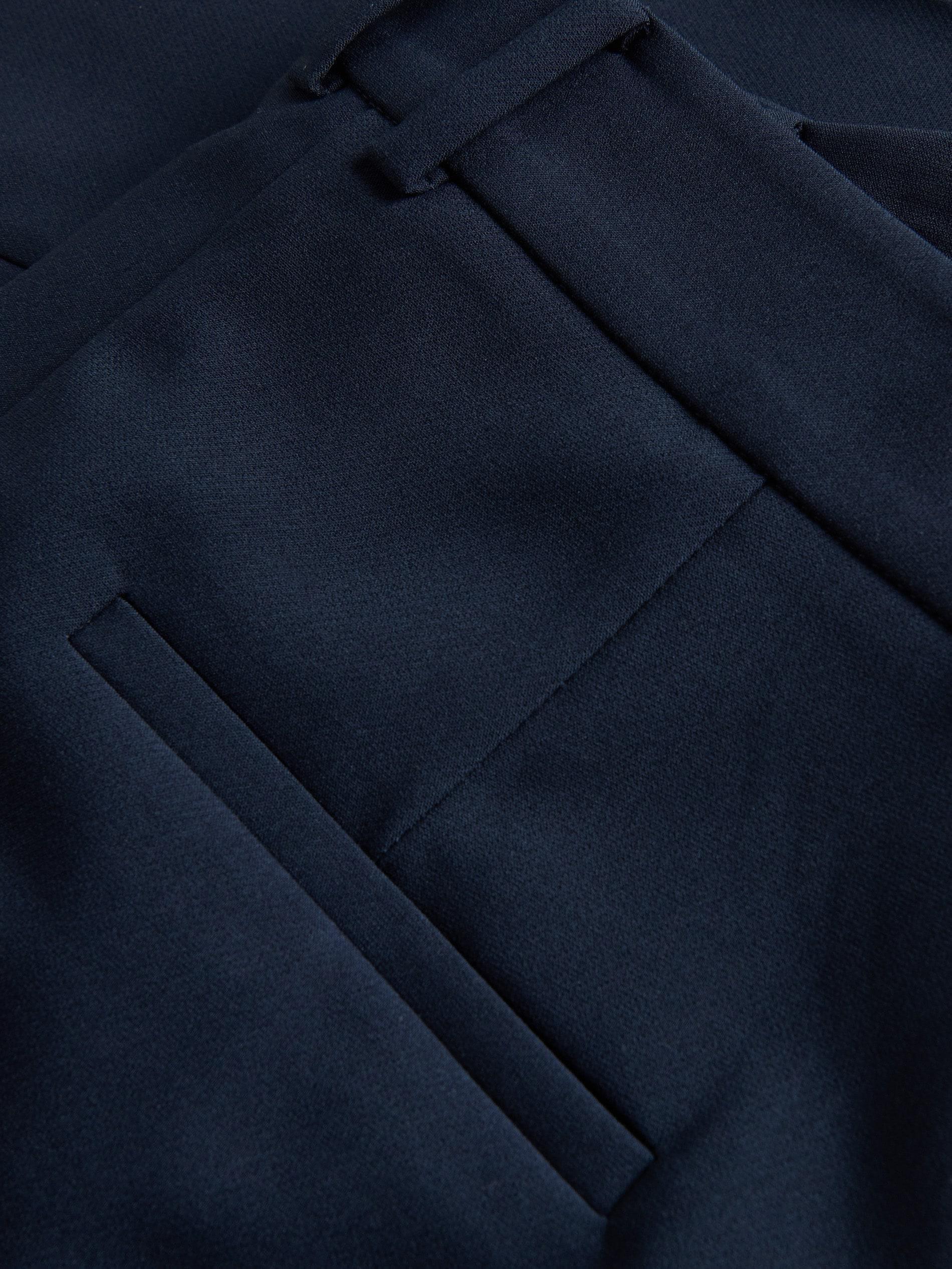 Navy Flare Trousers With Pressed Crease, Navy, large image number 5