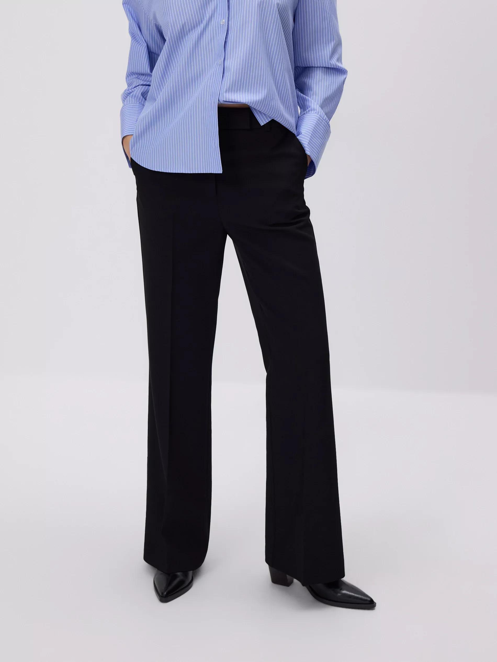 BLACK Flare trousers with pressed crease, Black, large image number 0