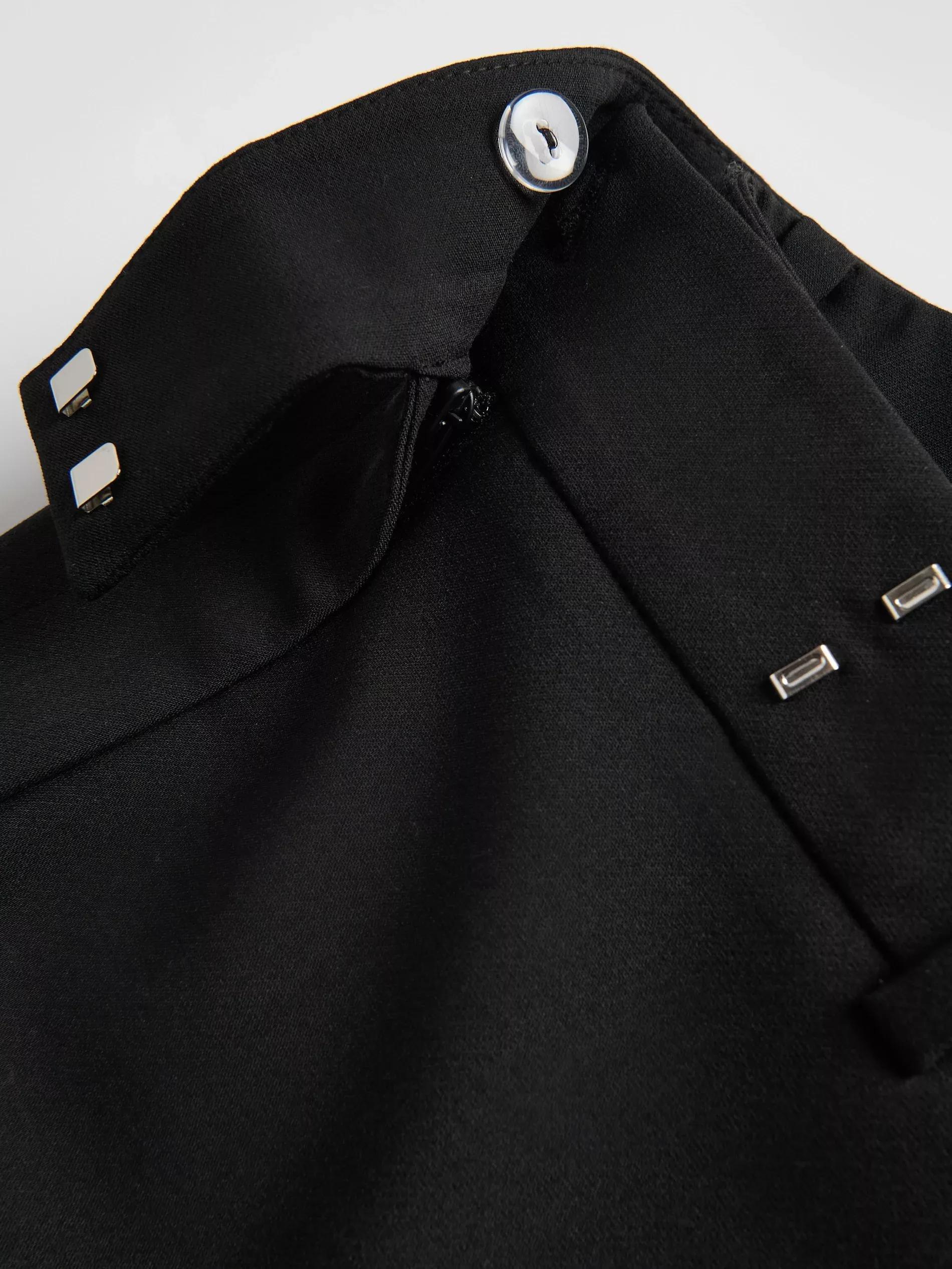 BLACK Flare trousers with pressed crease, Black, large image number 4