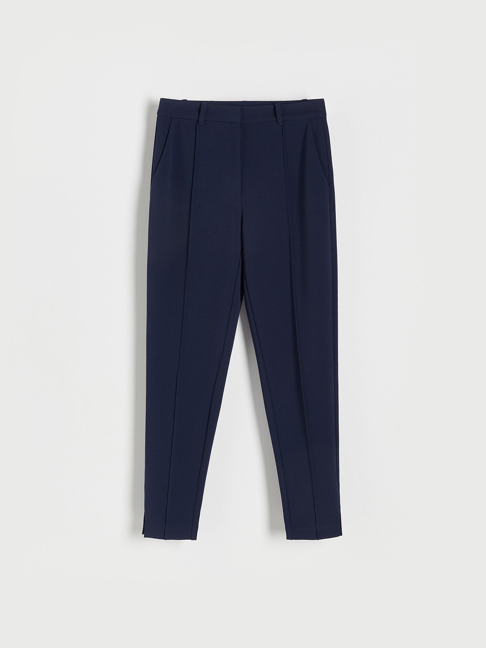 Navy Elegant Pressed Crease Trousers, , large image number 3