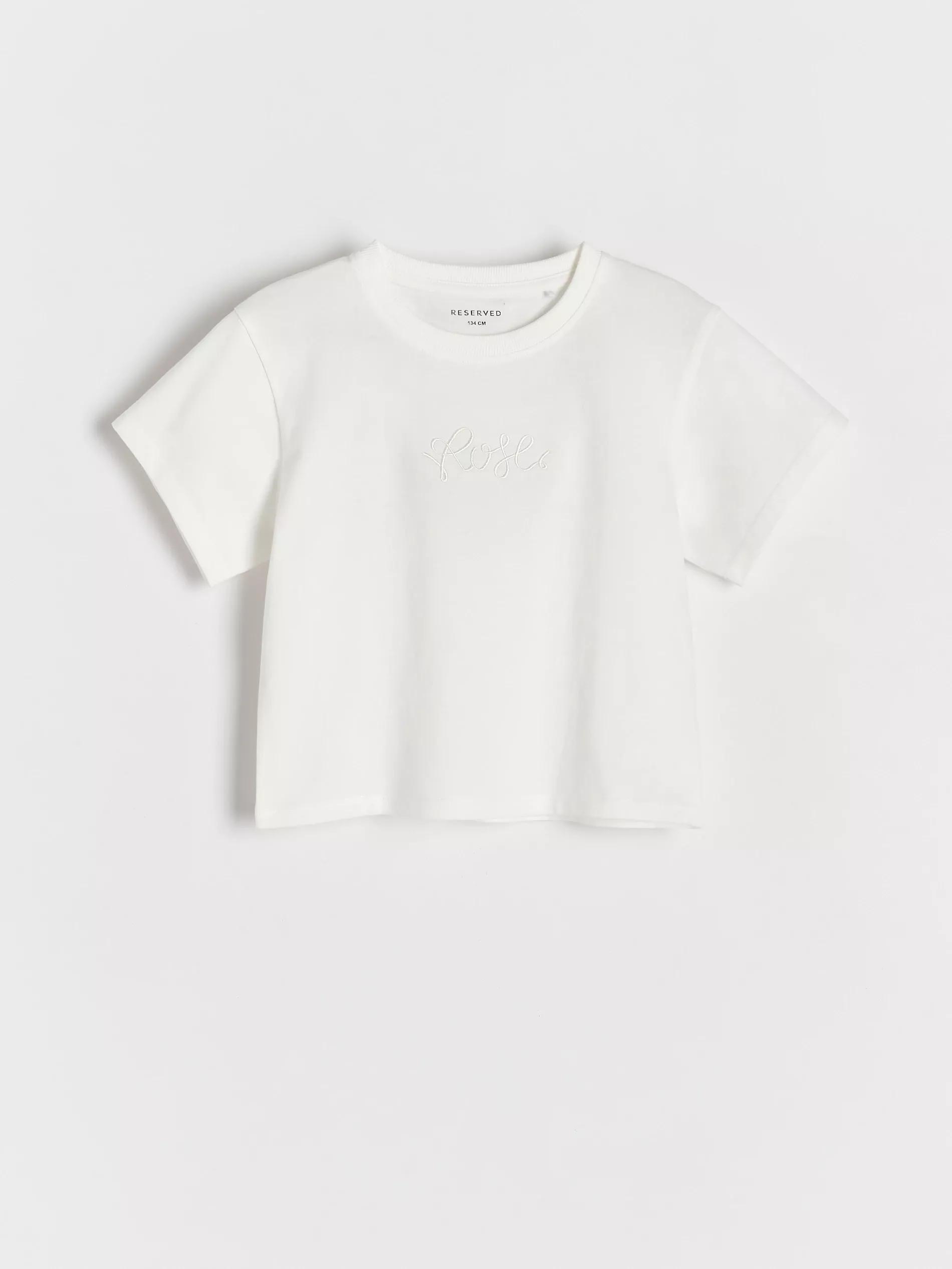 Cream Embroidered T-Shirt, , medium