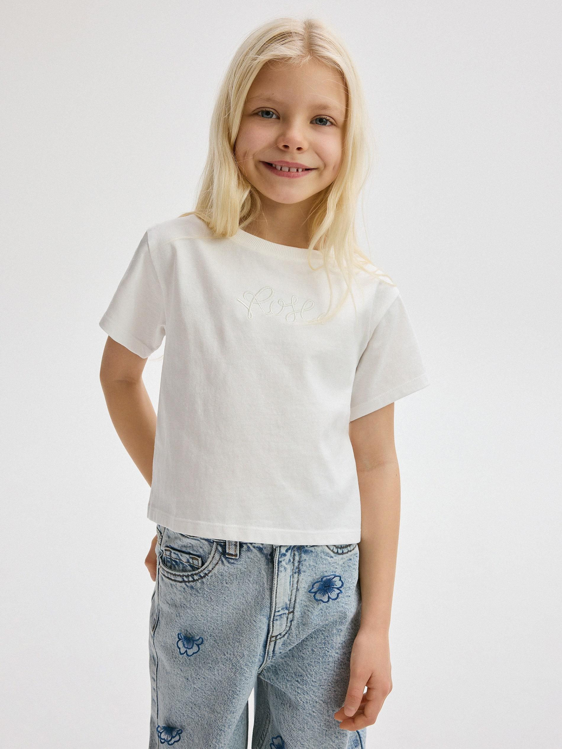 Cream Embroidered T-Shirt, , large image number 1