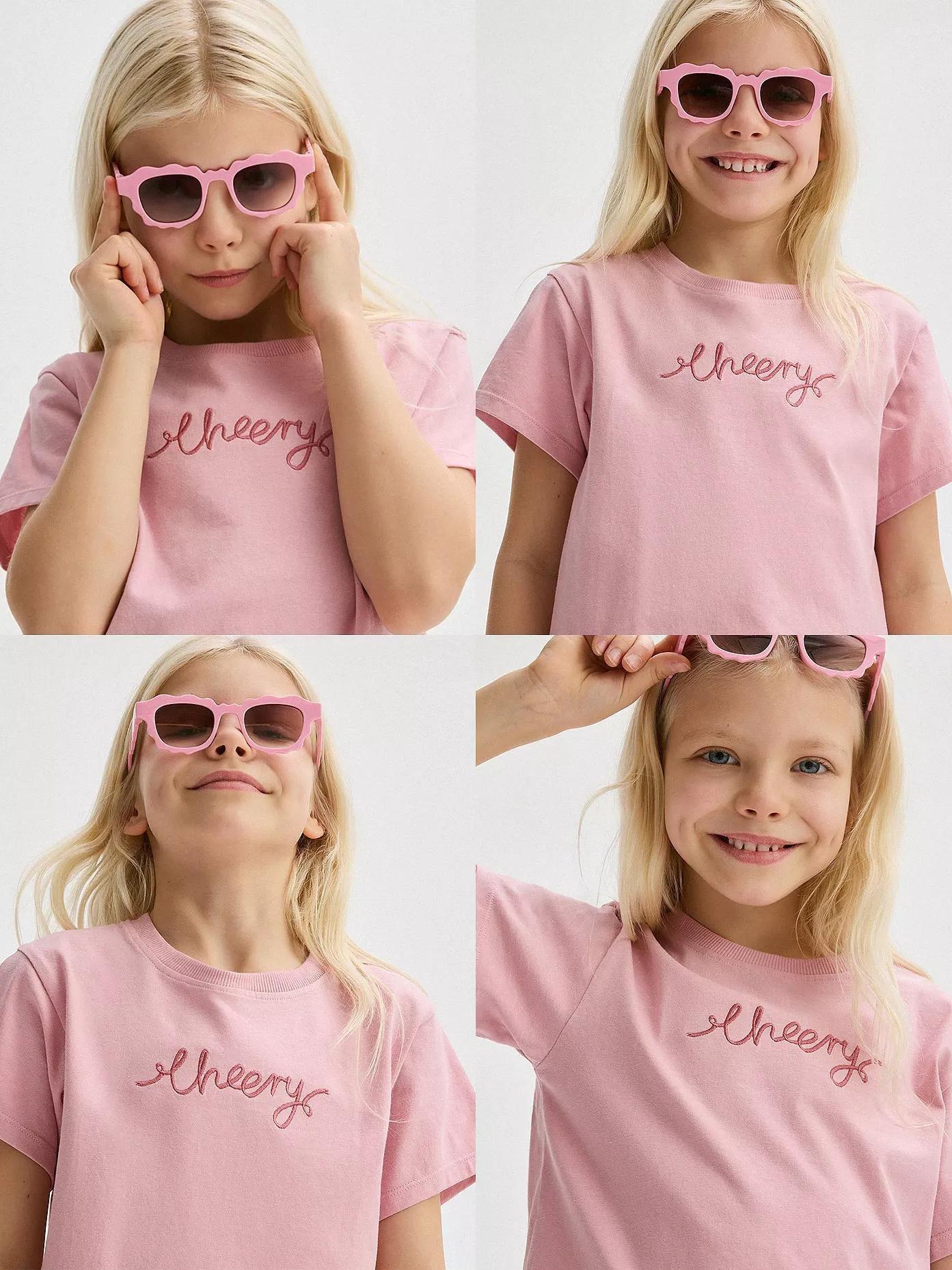 Pink Embroidered T-Shirt, , medium