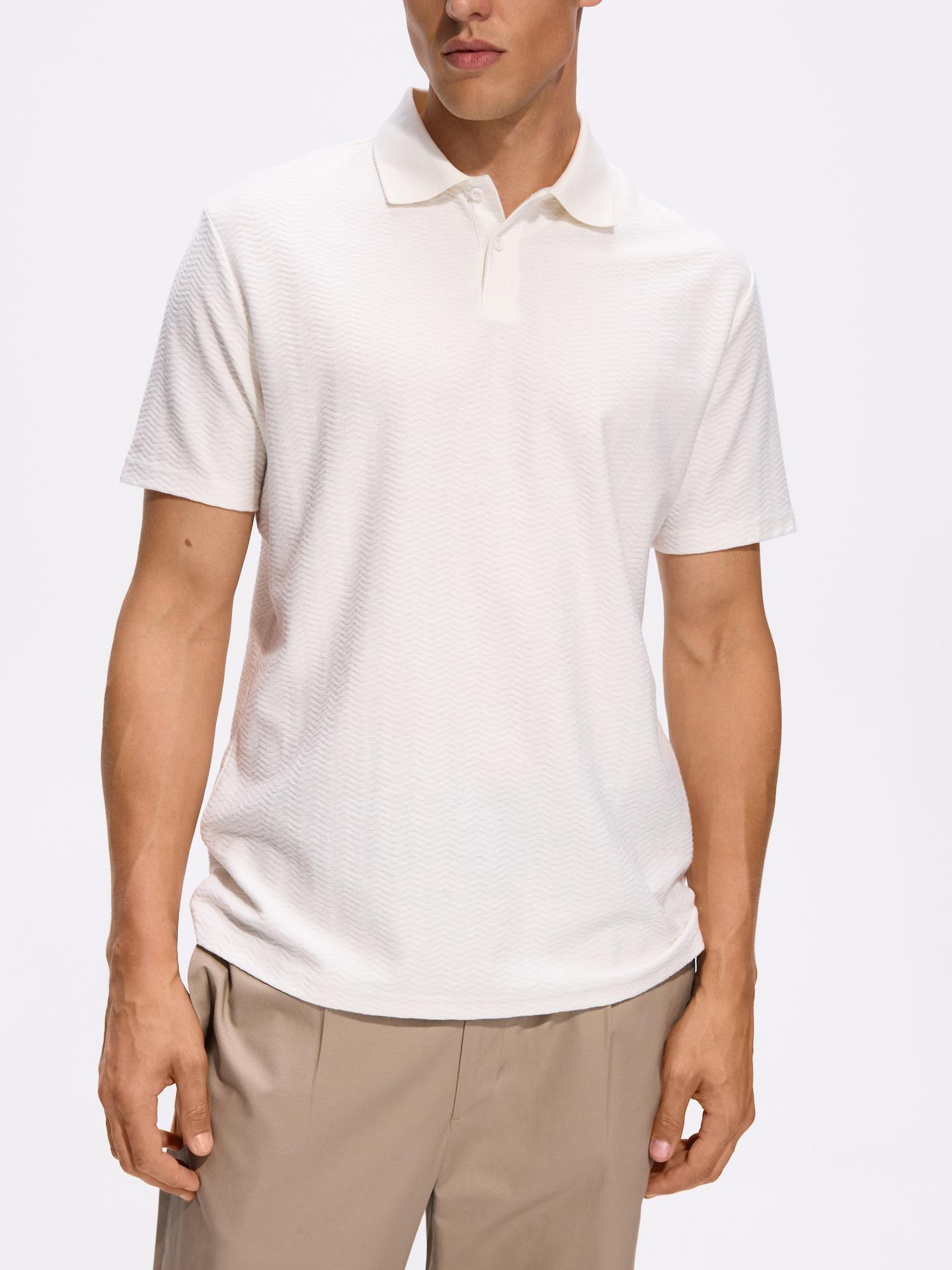 Cream Comfort Fit Polo Shirt, Ivory, large image number 1