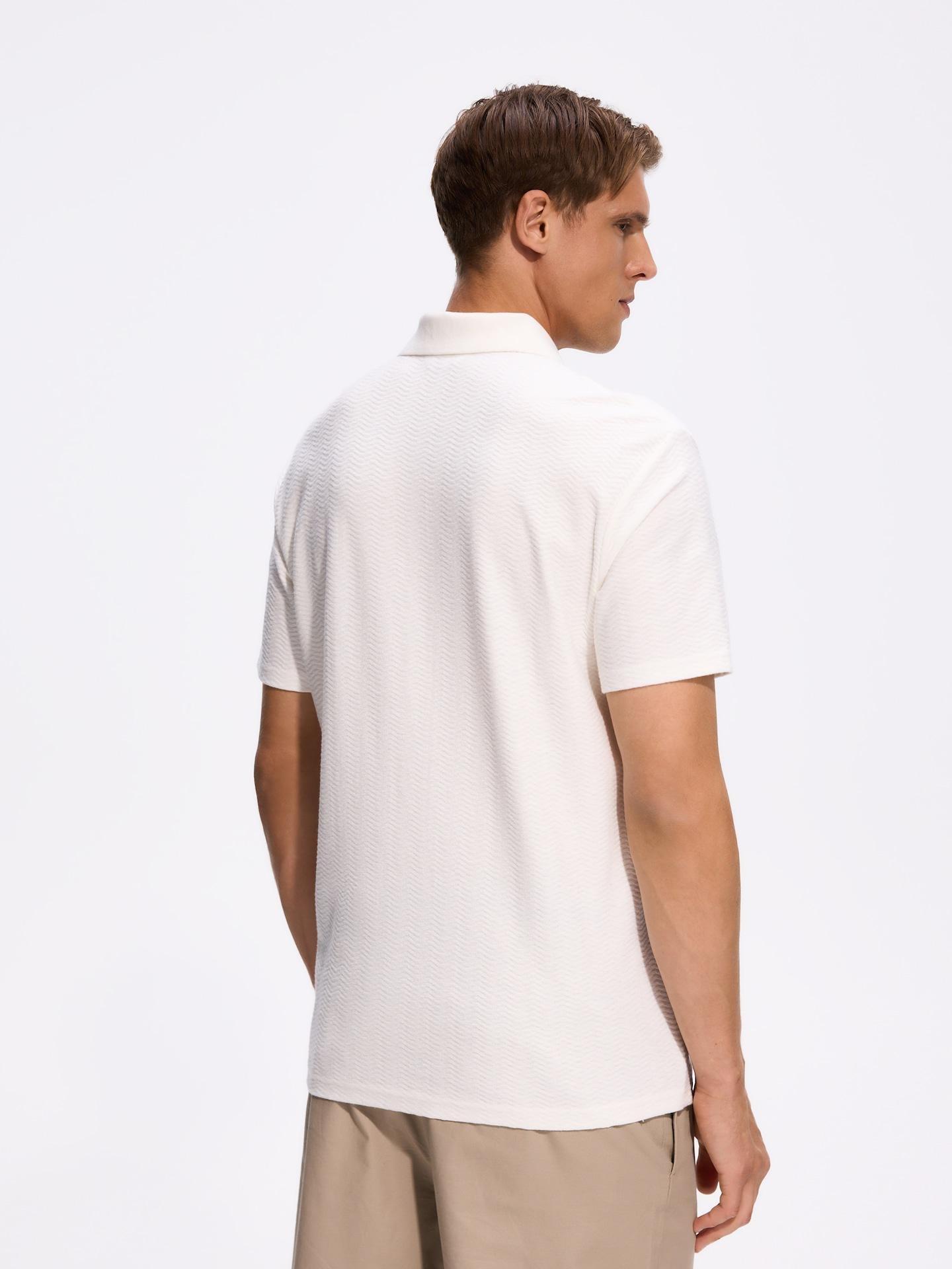 Cream Comfort Fit Polo Shirt, Ivory, large image number 3