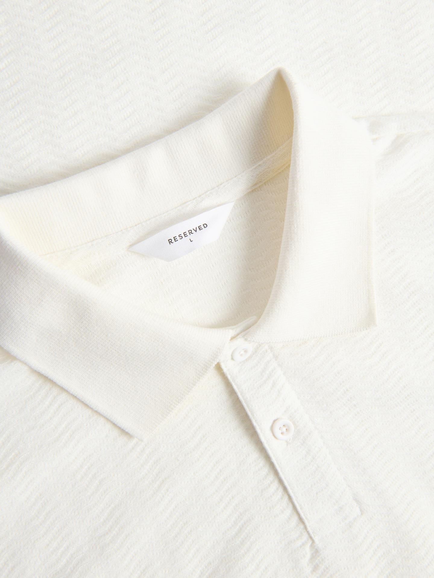 Cream Comfort Fit Polo Shirt, Ivory, large image number 5