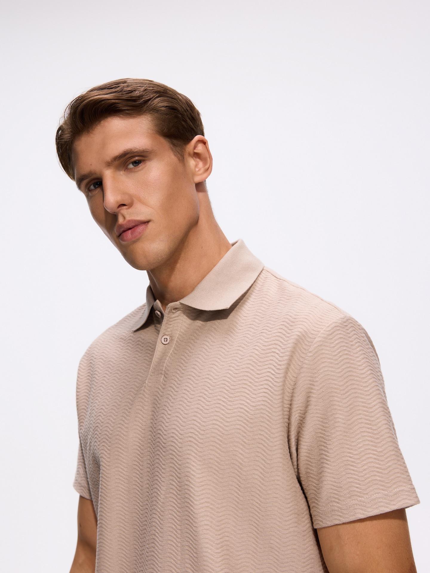 Beige Comfort Fit Polo Shirt, Beige, medium