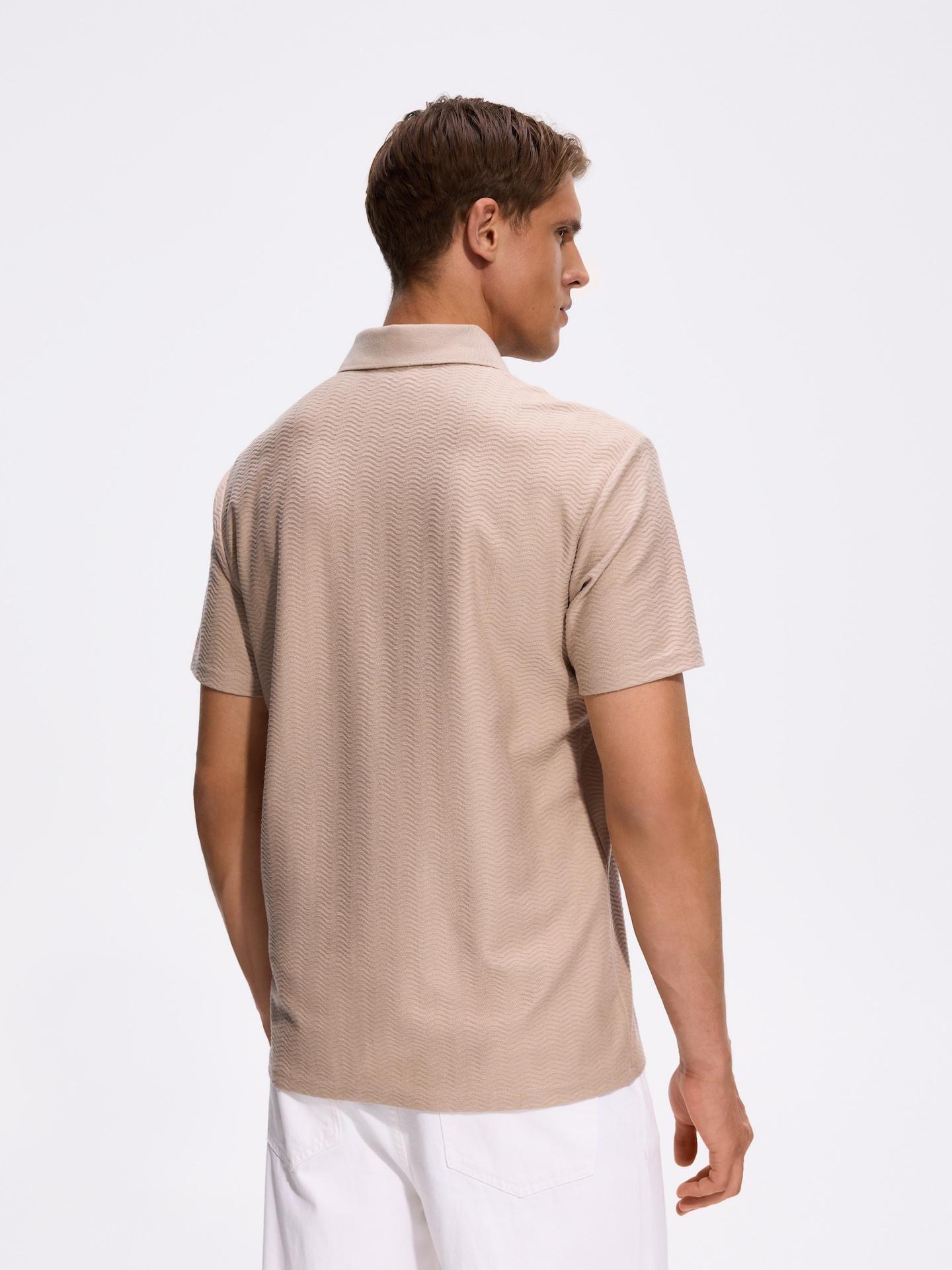 Beige Comfort Fit Polo Shirt, Beige, large image number 3