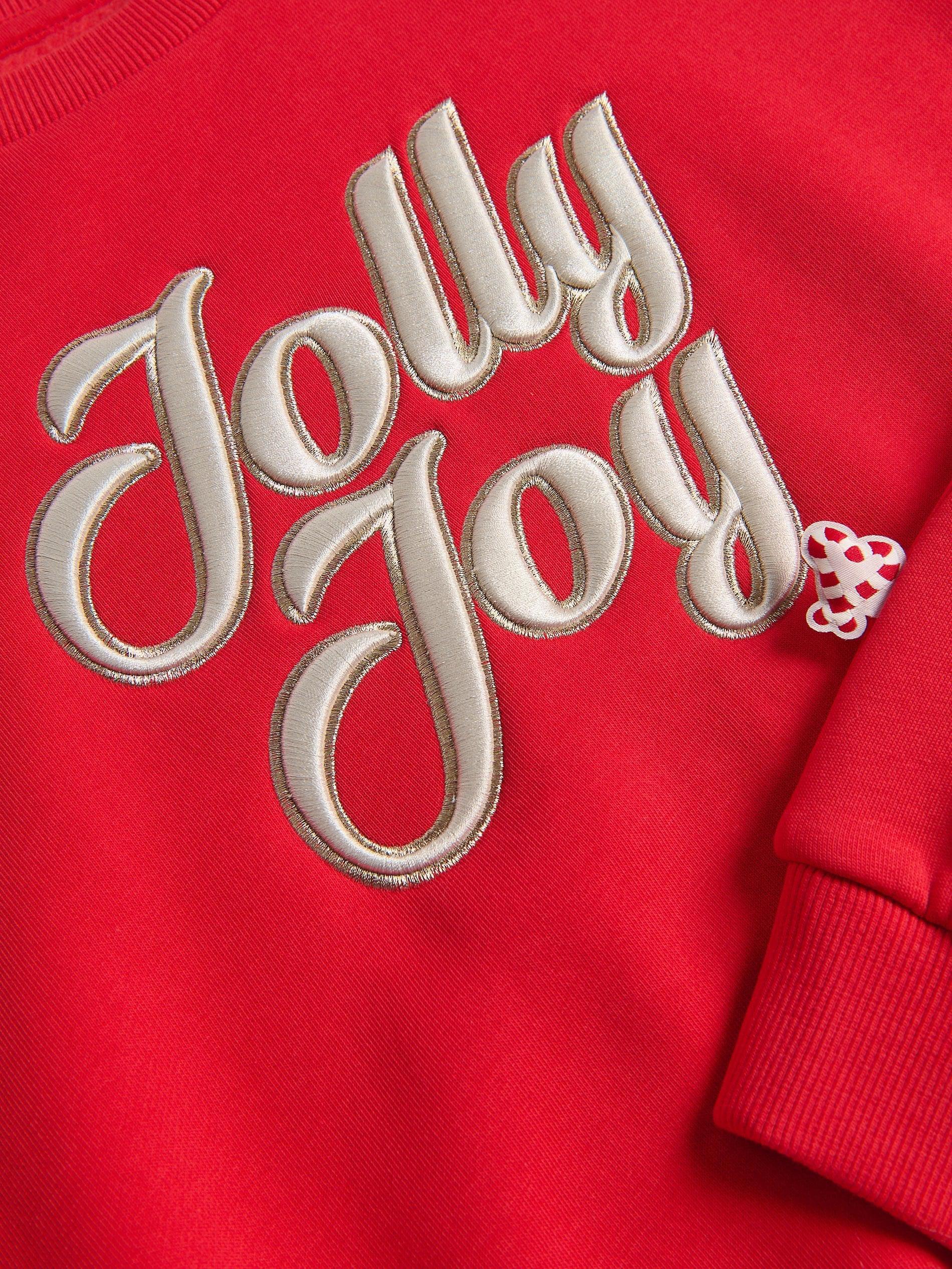 Red Christmas Sweatshirt With Slogan, Red, large image number 3