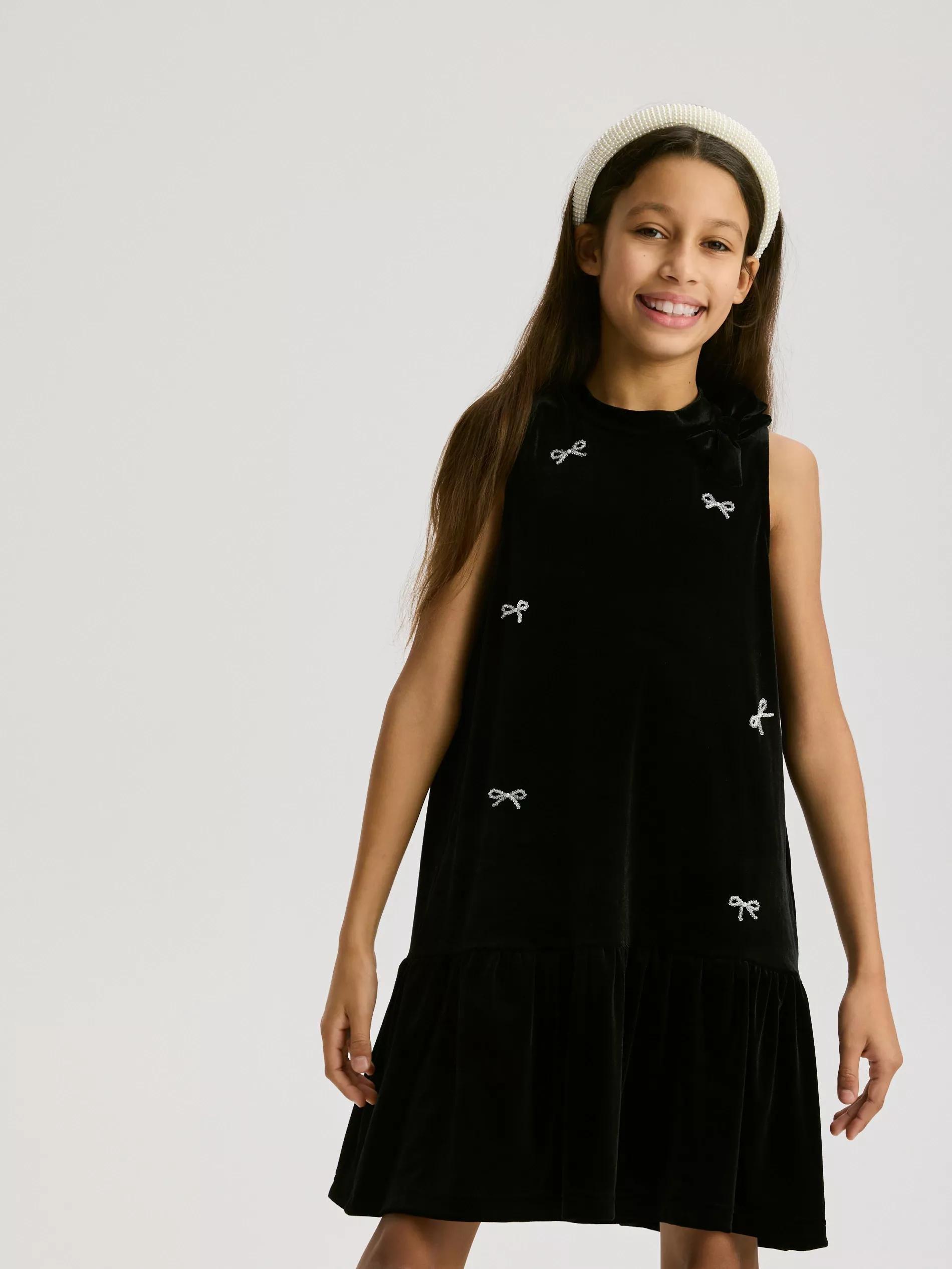 Black Dress, Kids Girl, Black, large image number 1