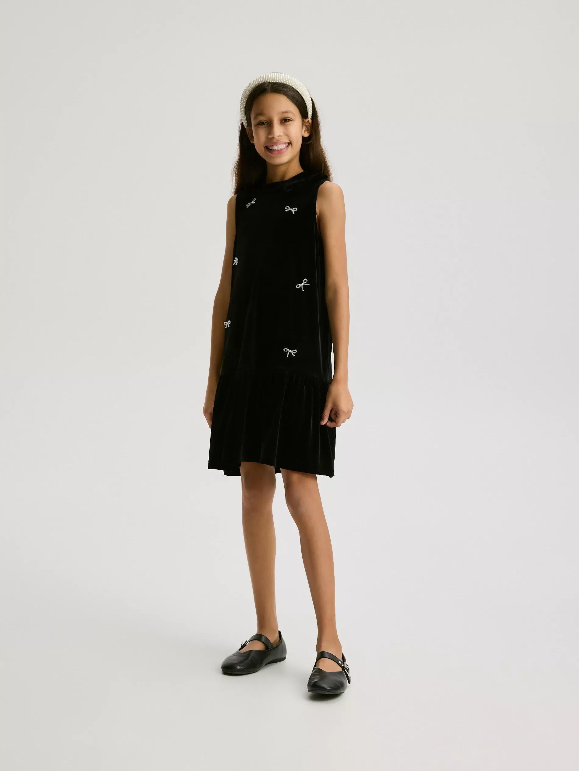 Black Dress, Kids Girl, Black, large image number 5