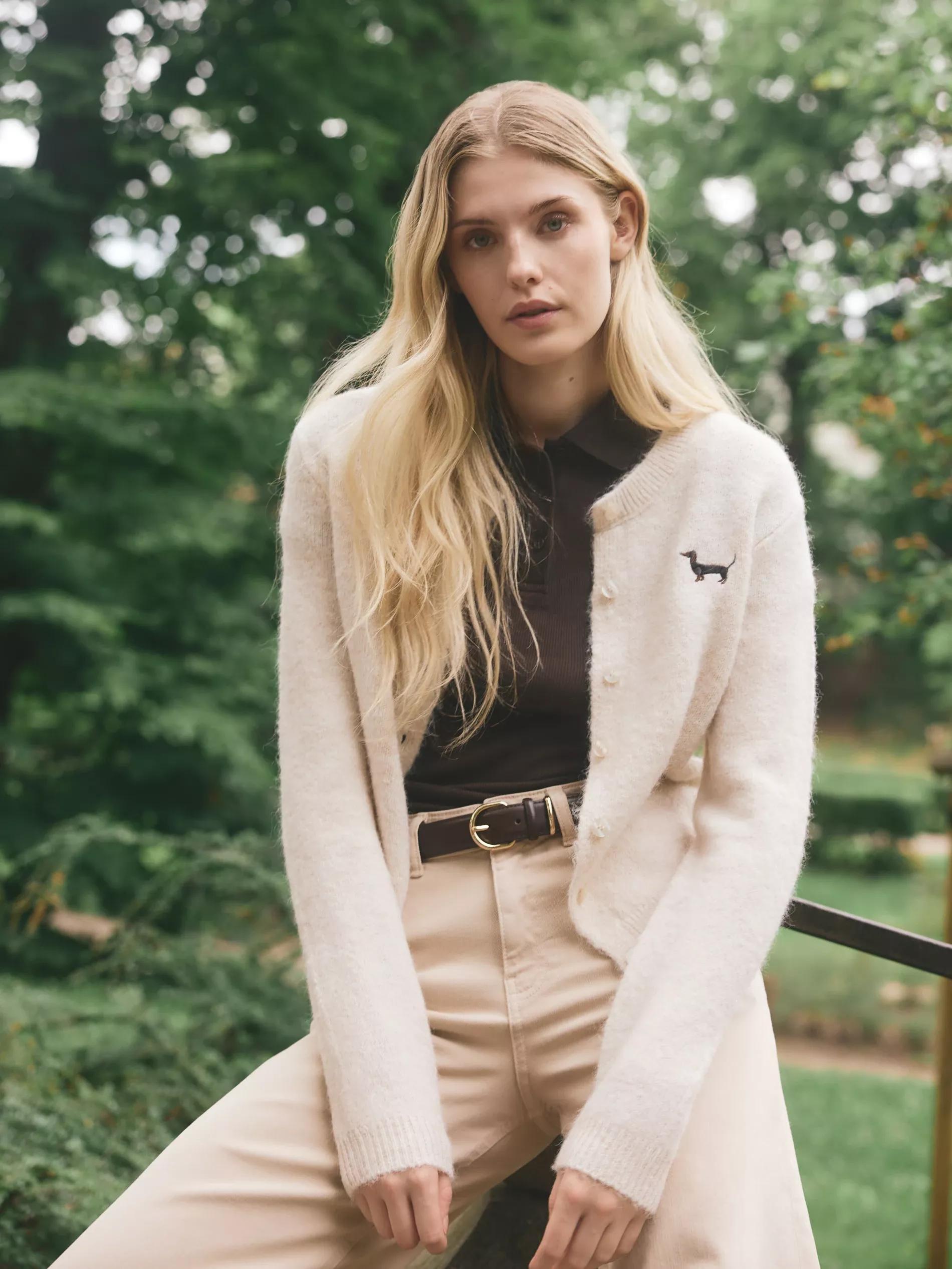 NUDE Cardigan with embroidery, Ivory, large image number 2